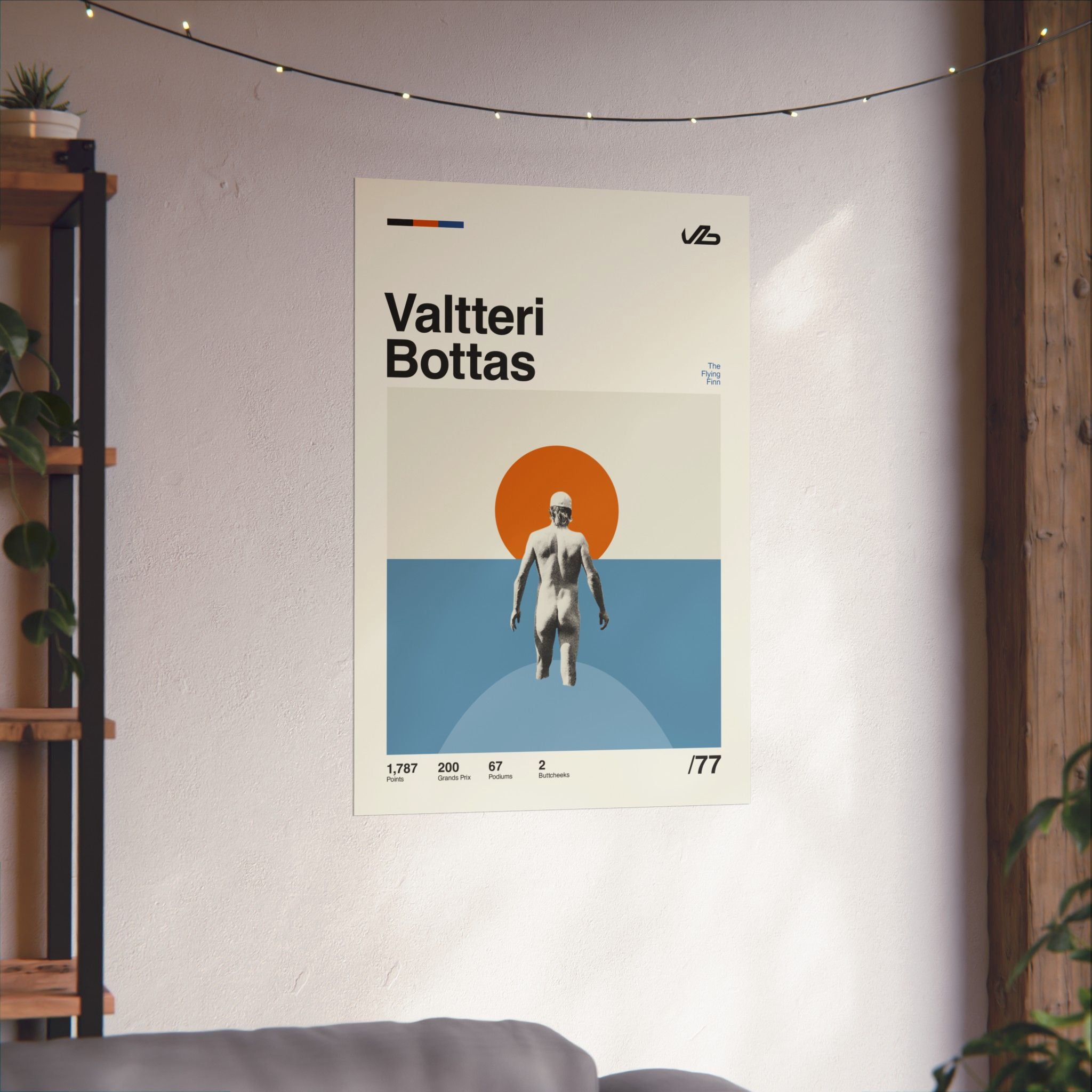 Valtteri Bottas Mid-century Poster