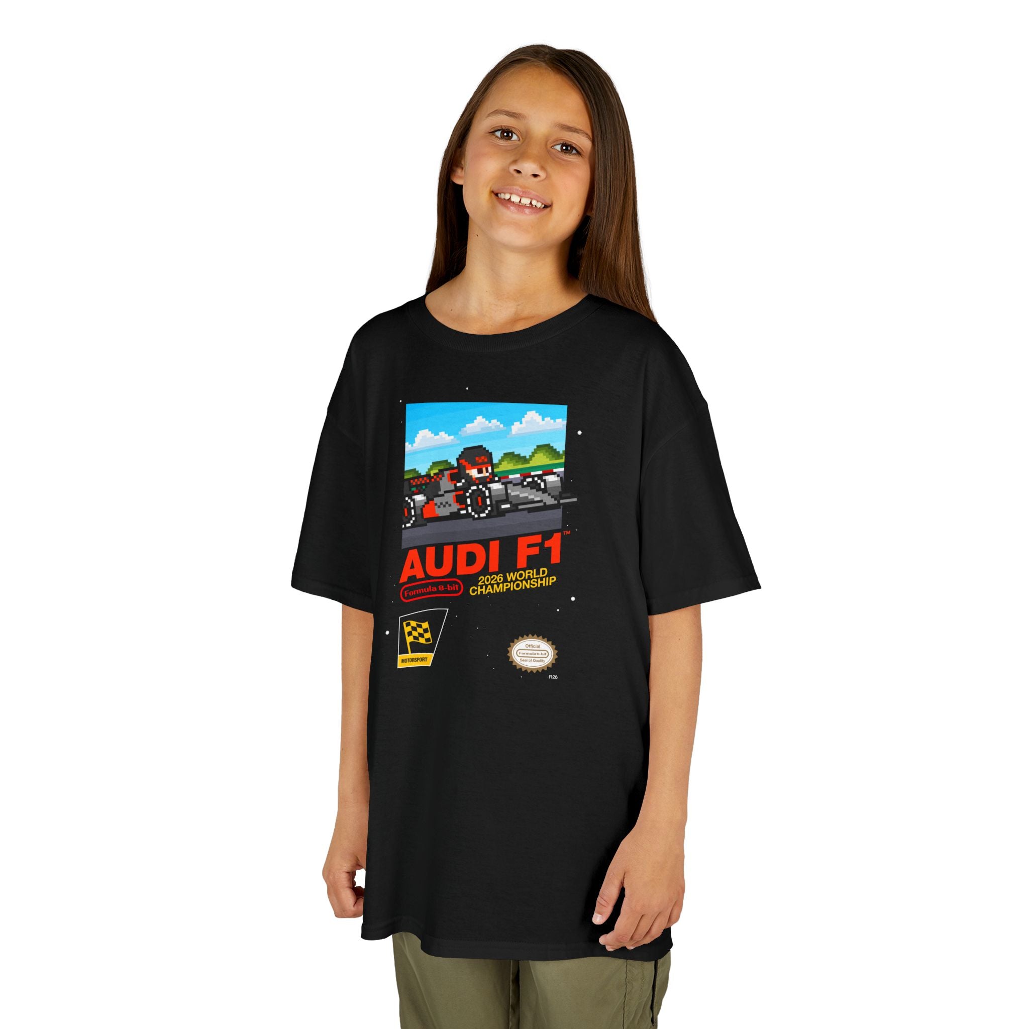 Audi 8-bit Game Kids Heavyweight 100% Cotton T-shirt