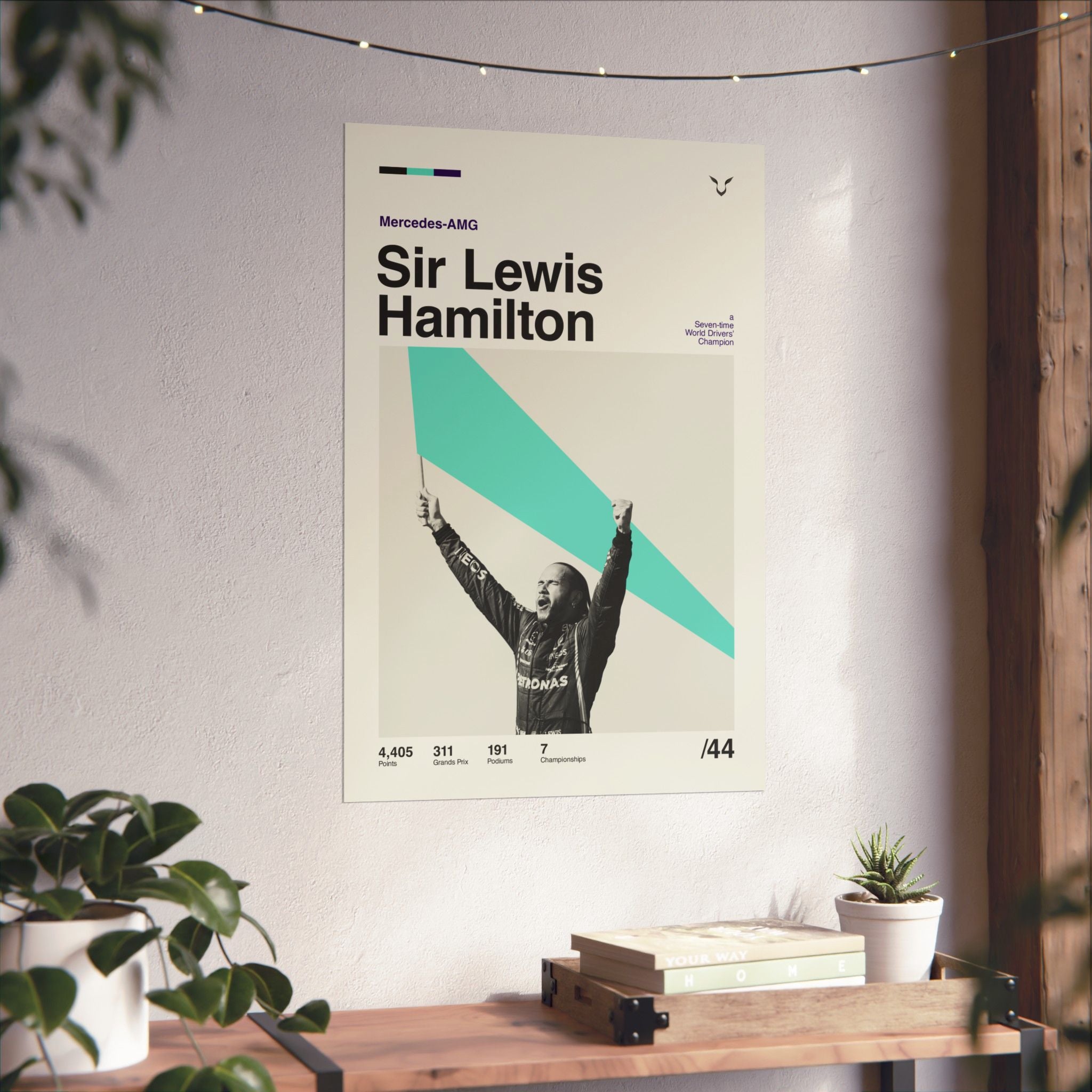 Sir Lewis Hamilton Mid-century Poster