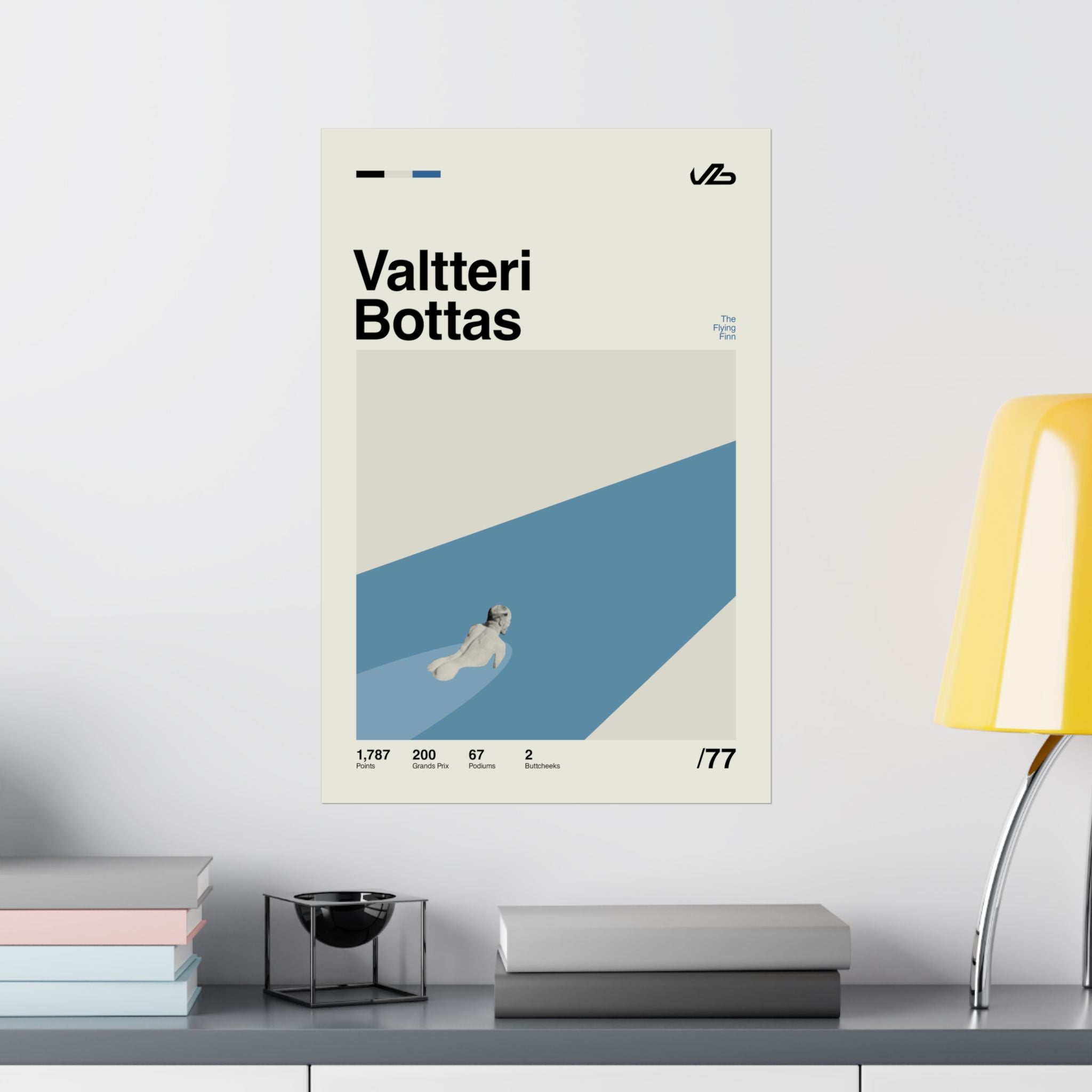 Valtteri Bottas Mid-century Poster