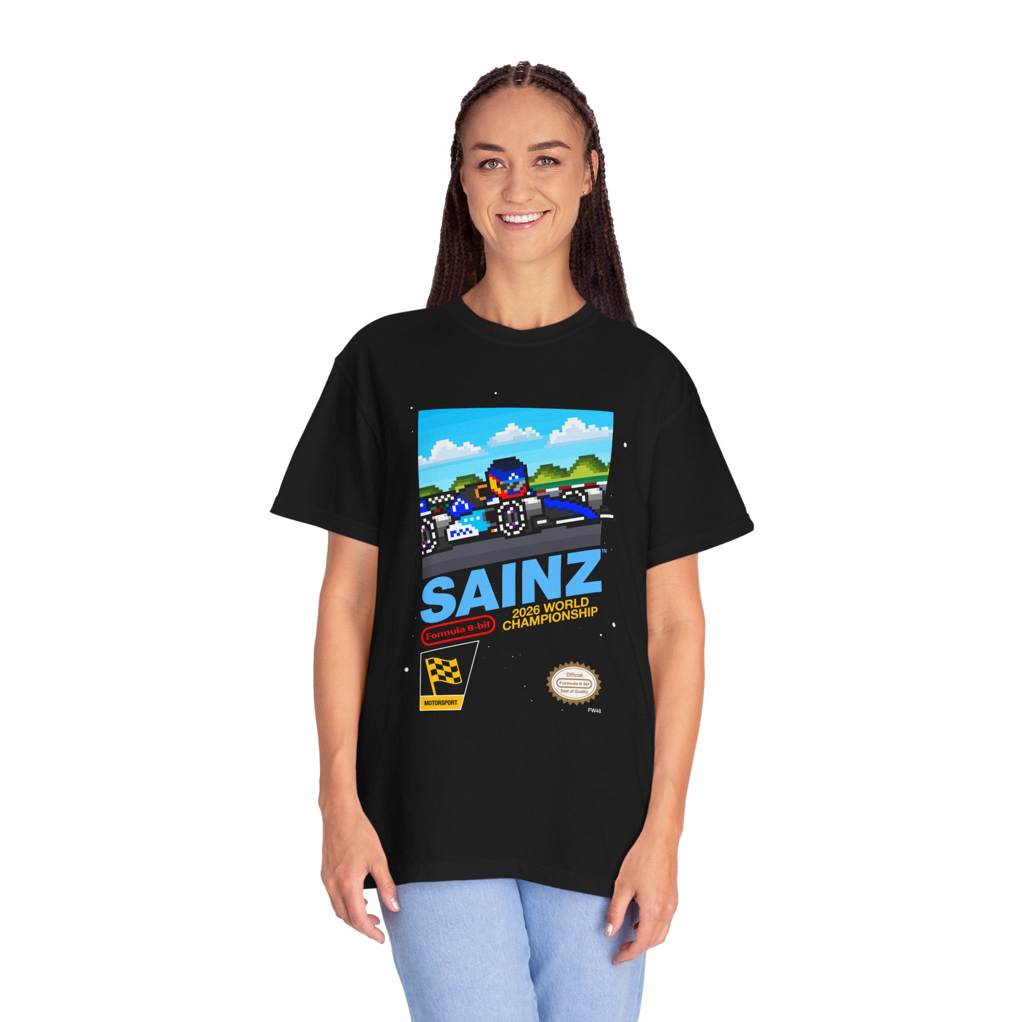 Sainz 8-bit Game Adult Heavyweight 100% Cotton T-shirt