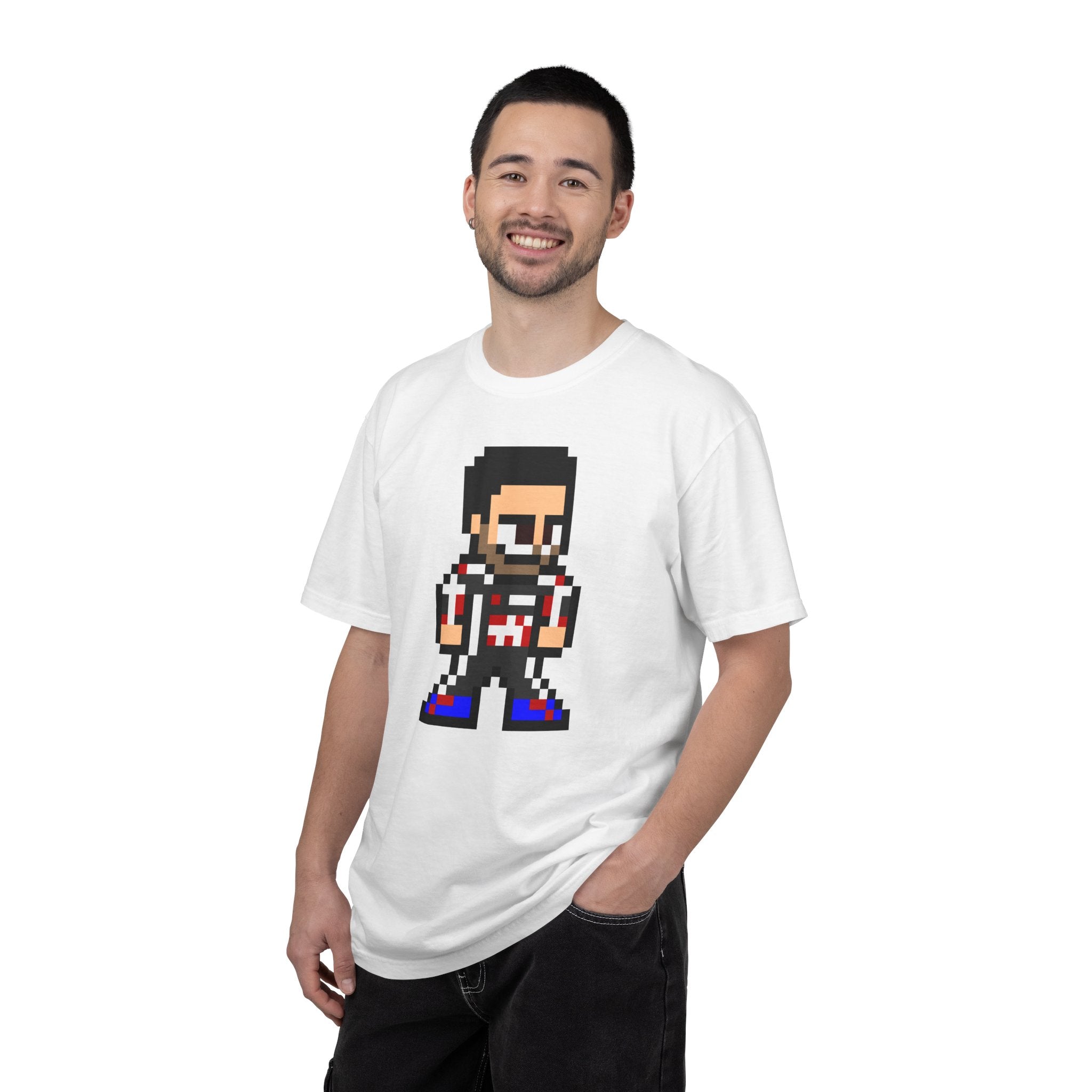8-bit Esteban Ocon Adult Heavyweight 100% Cotton T-shirt