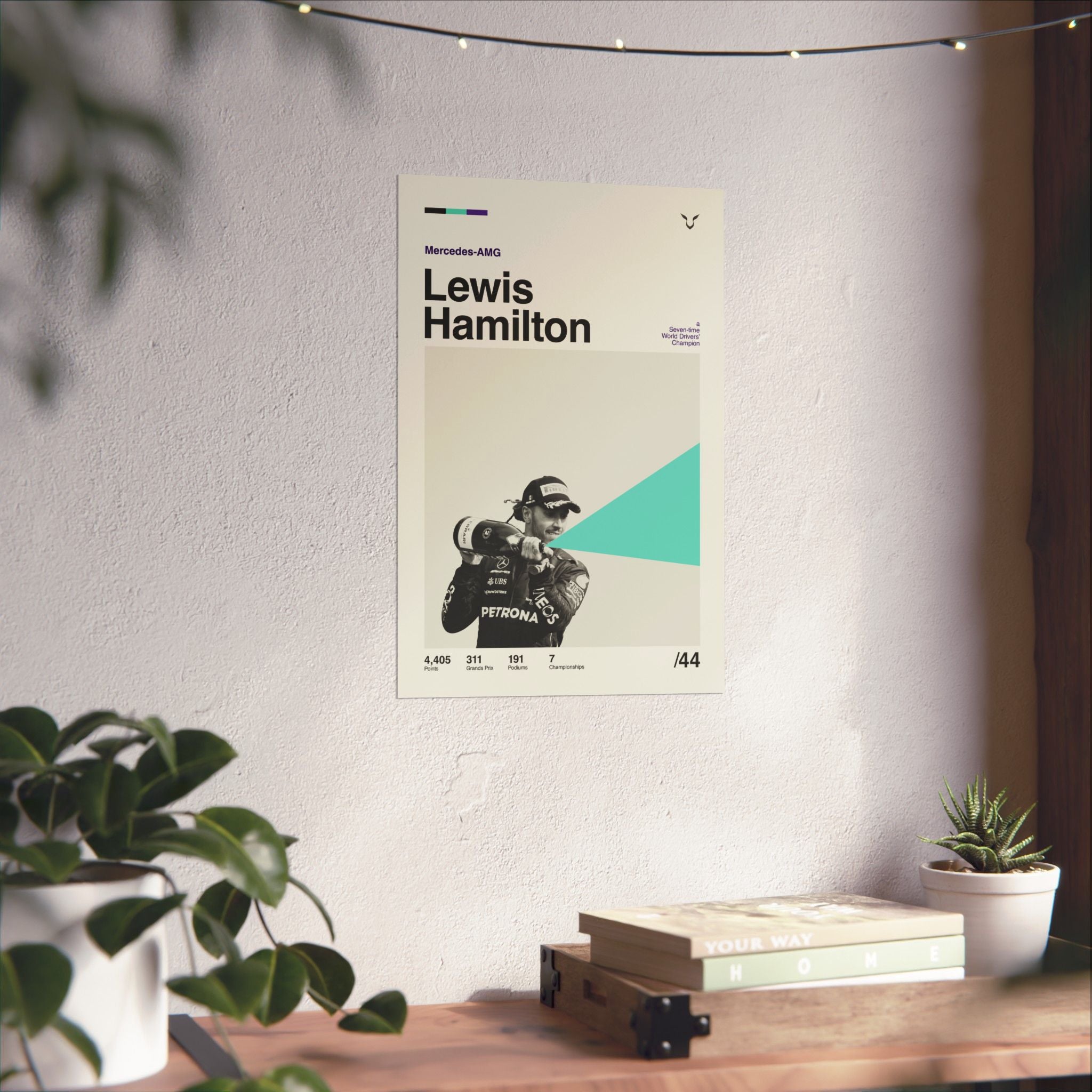 Lewis Hamilton Mid-century Poster
