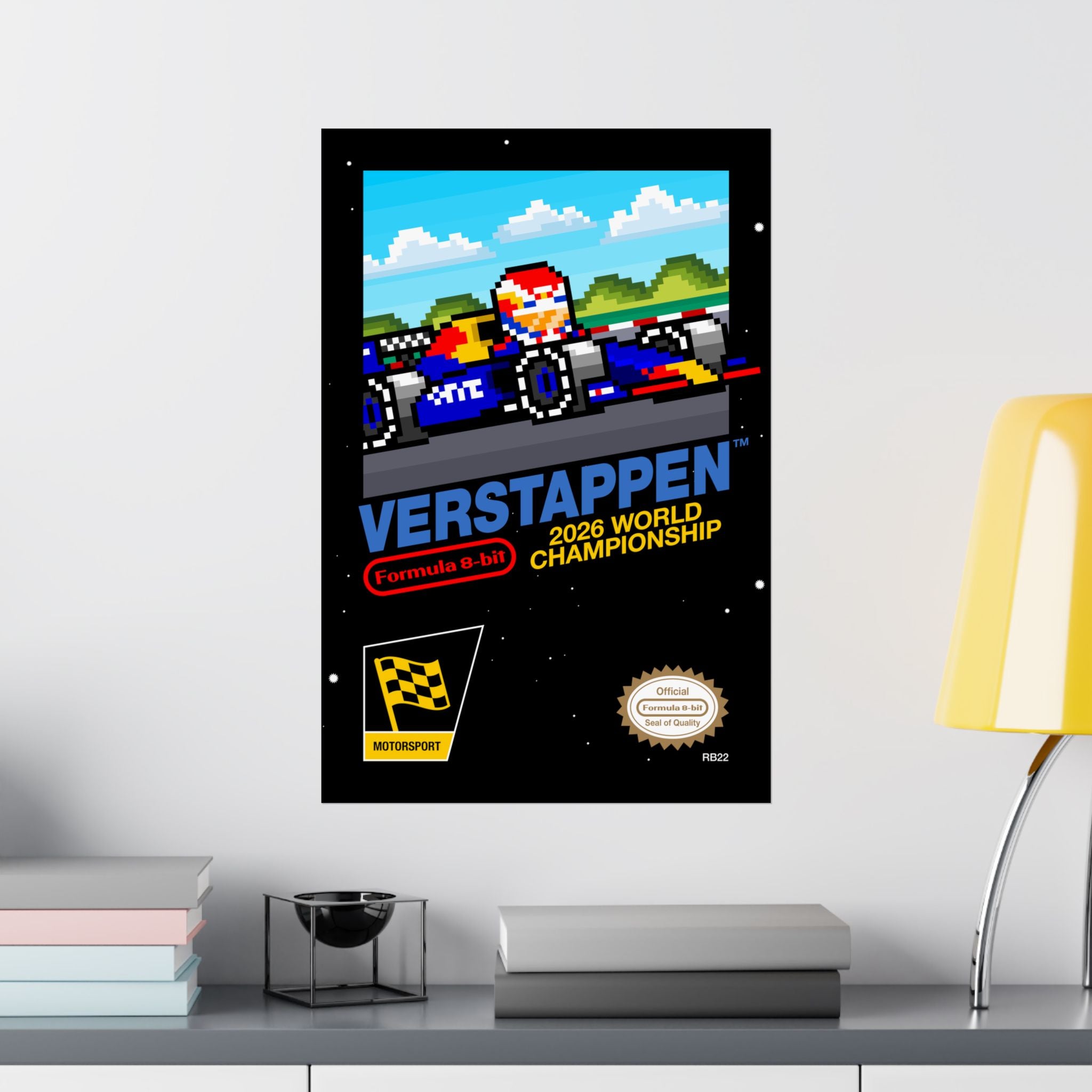 Max Verstappen 8-bit Game Poster