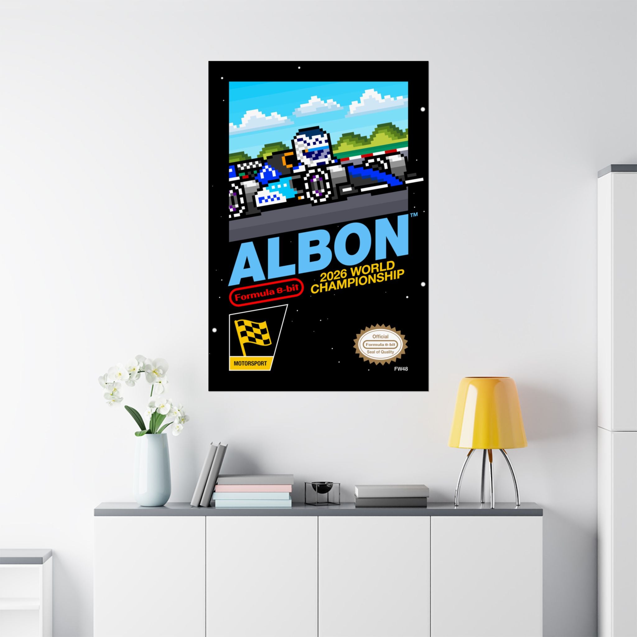 Alex Albon 8-bit Game Poster