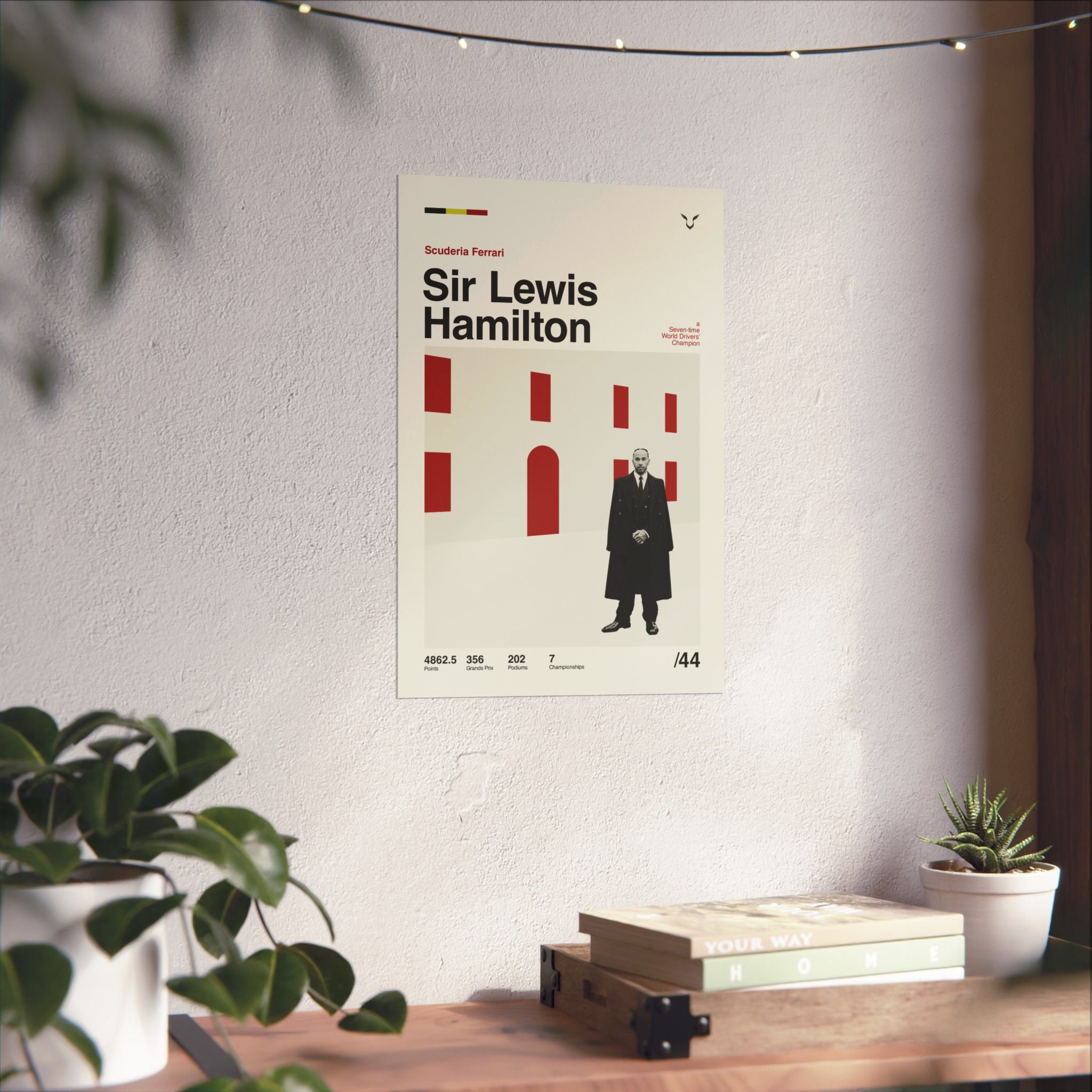 Sir Lewis Hamilton Mid-century Poster