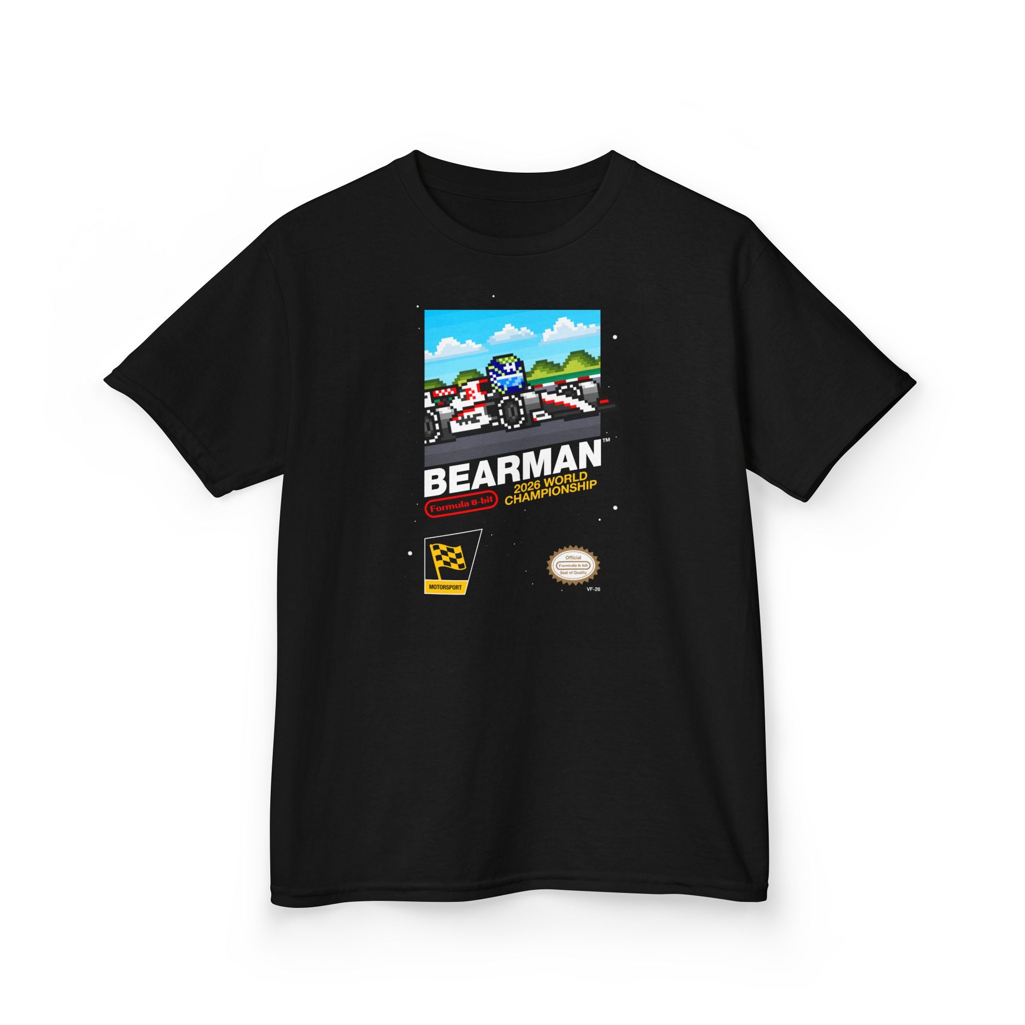 Bearman 8-bit Game Kids Heavyweight 100% Cotton T-shirt