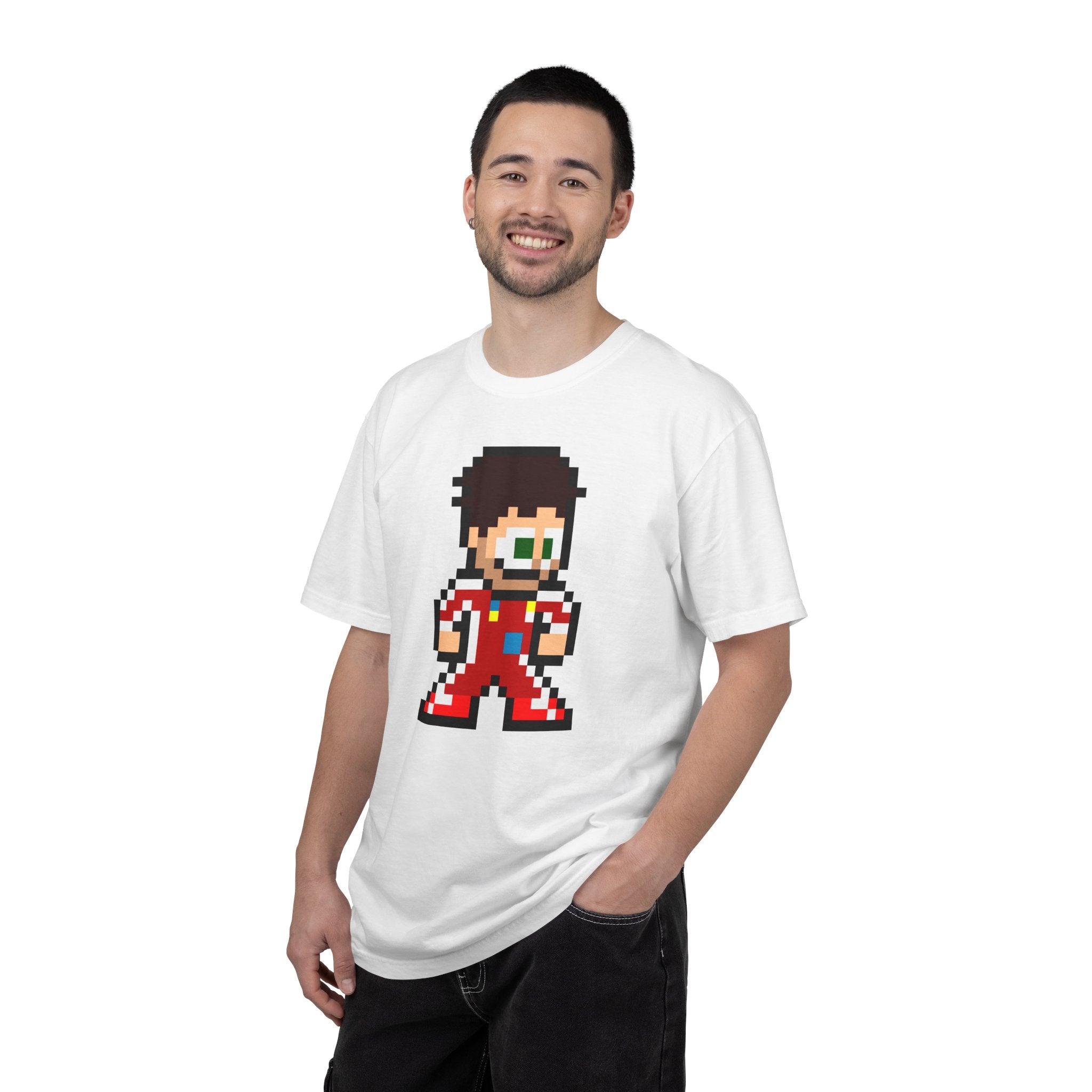8-bit Charles Leclerc Adult Heavyweight 100% Cotton T-shirt