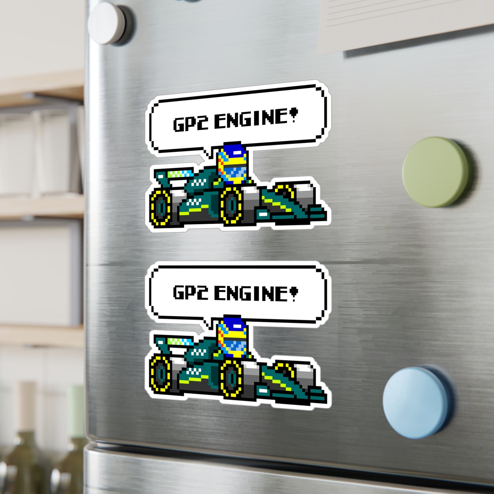 Alonso "GP2 ENGINE!" 8-bit Radio Vinyl Decal Sticker