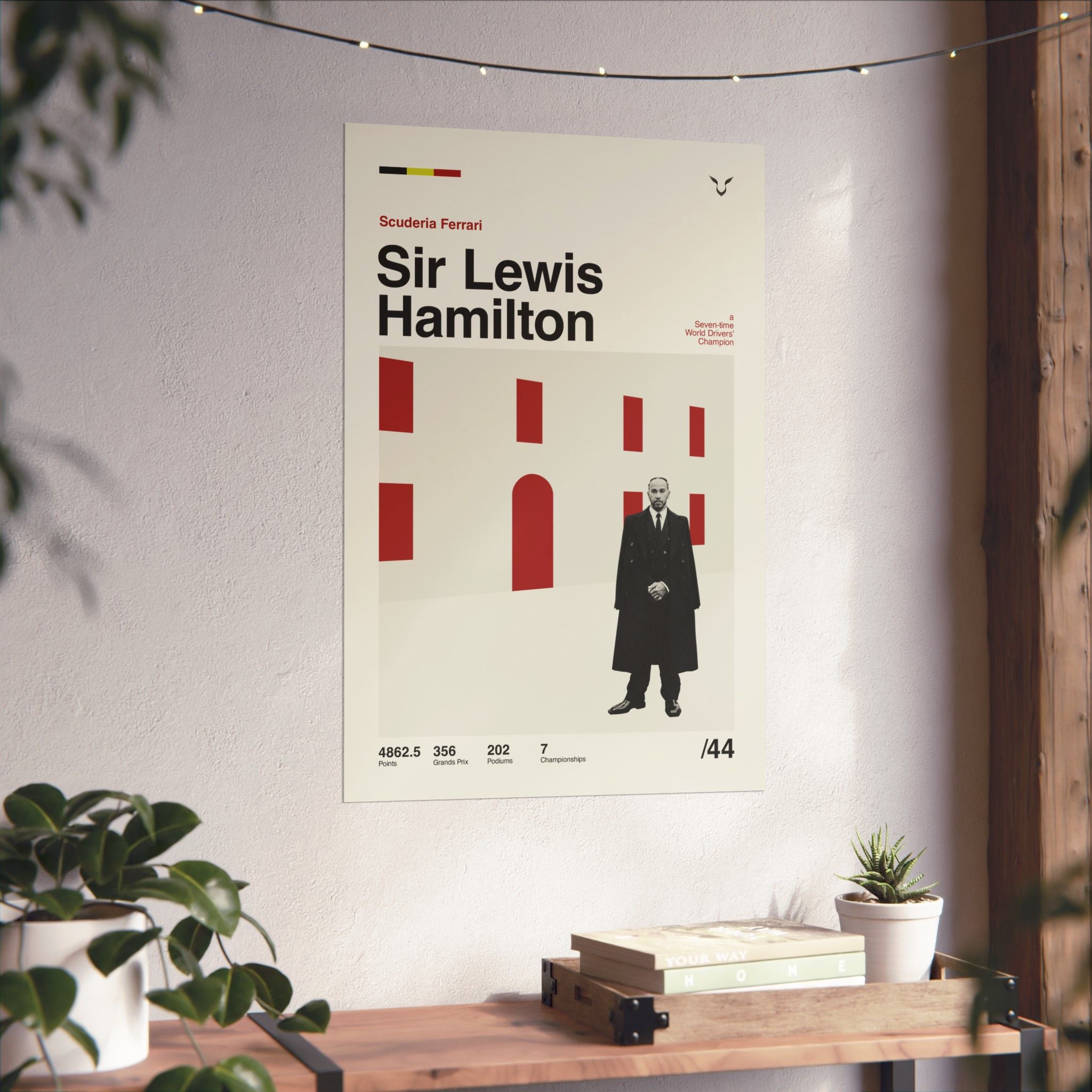 Sir Lewis Hamilton Mid-century Poster