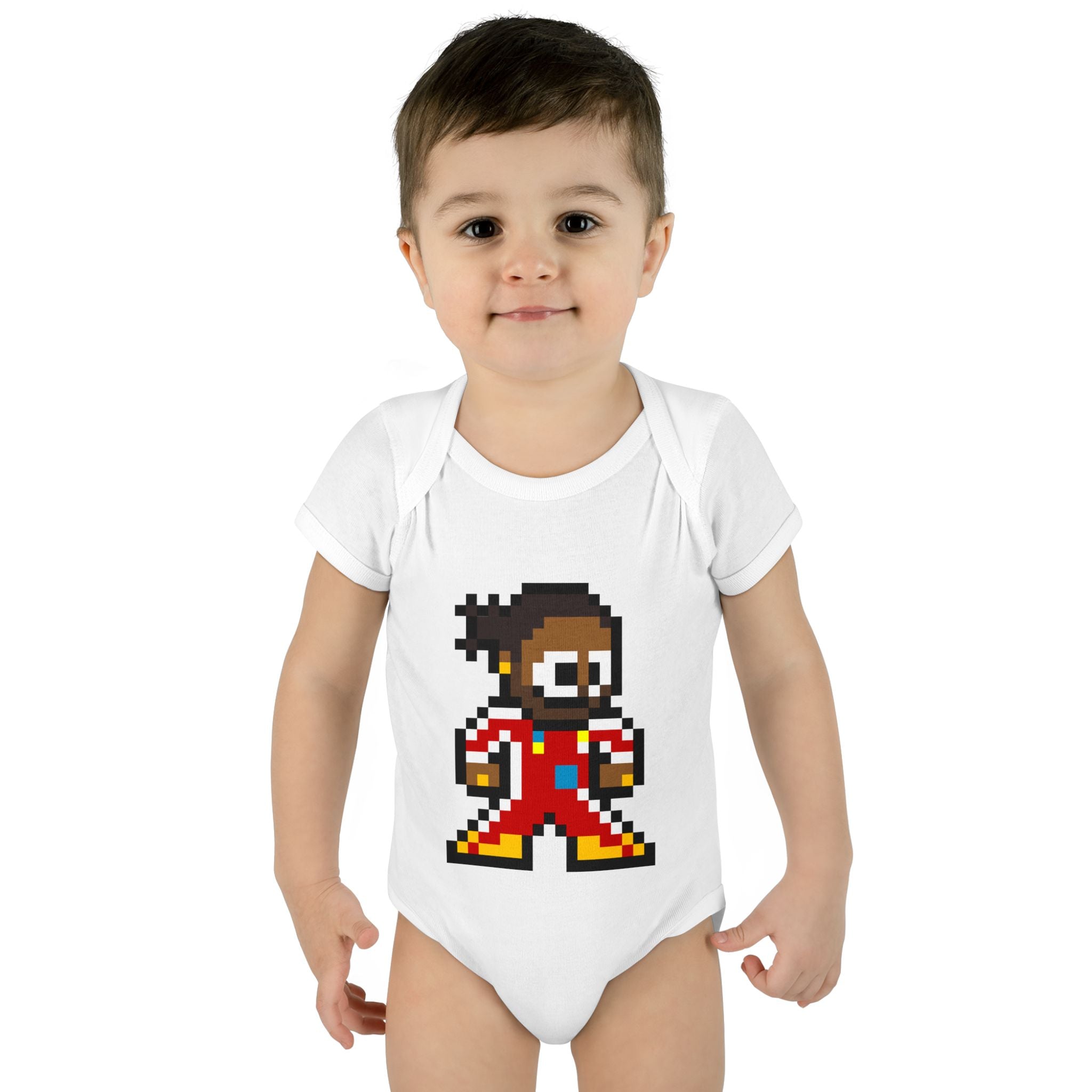 8-bit Lewis Hamilton Baby Bodysuit