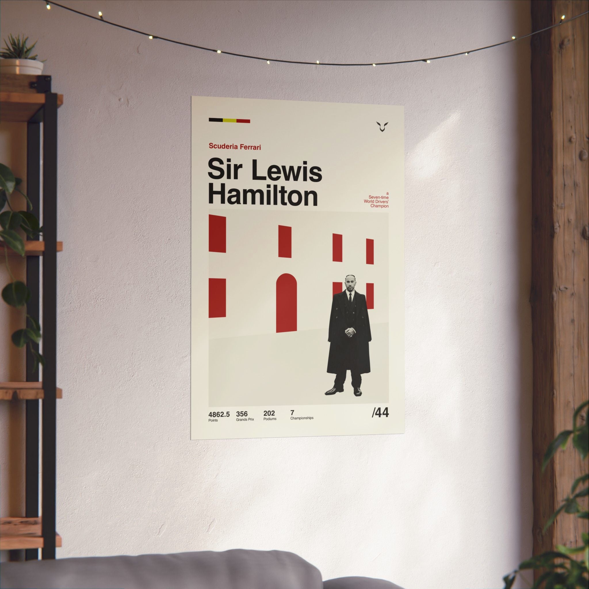 Sir Lewis Hamilton Mid-century Poster