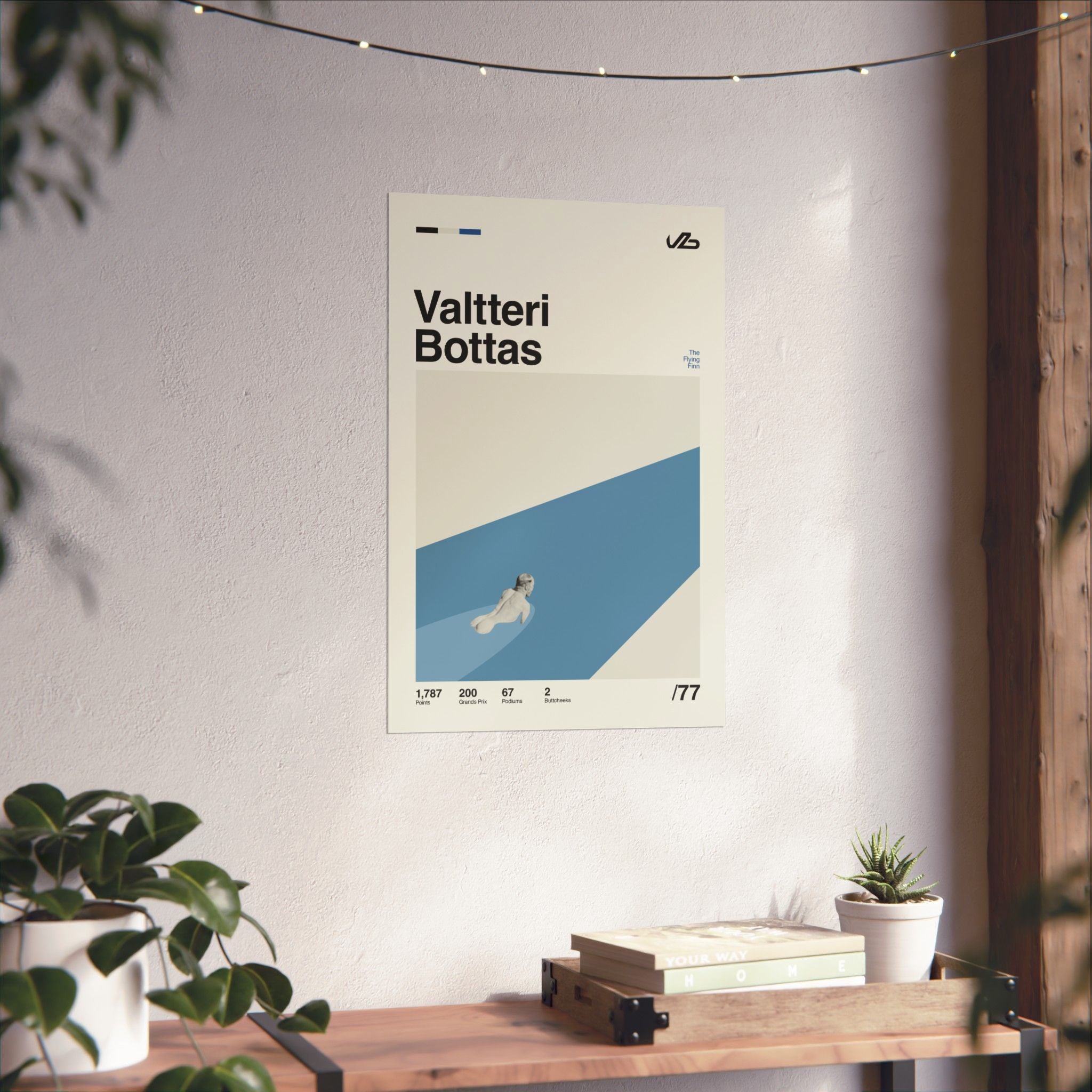 Valtteri Bottas Mid-century Poster