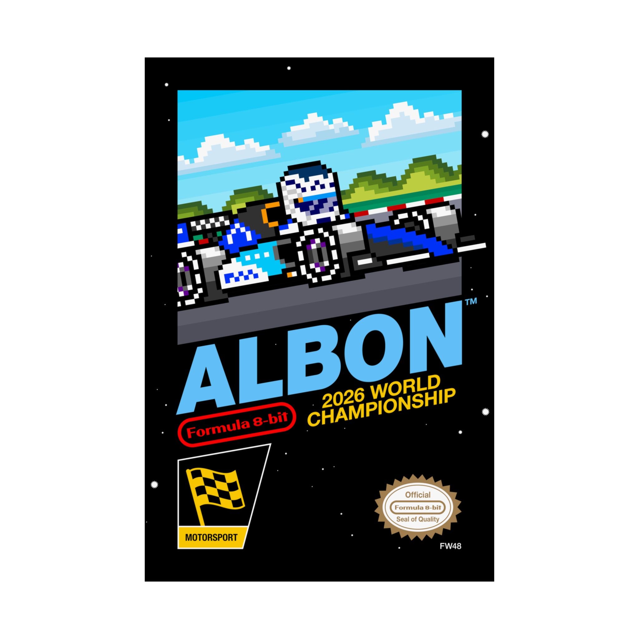 Alex Albon 8-bit Game Poster