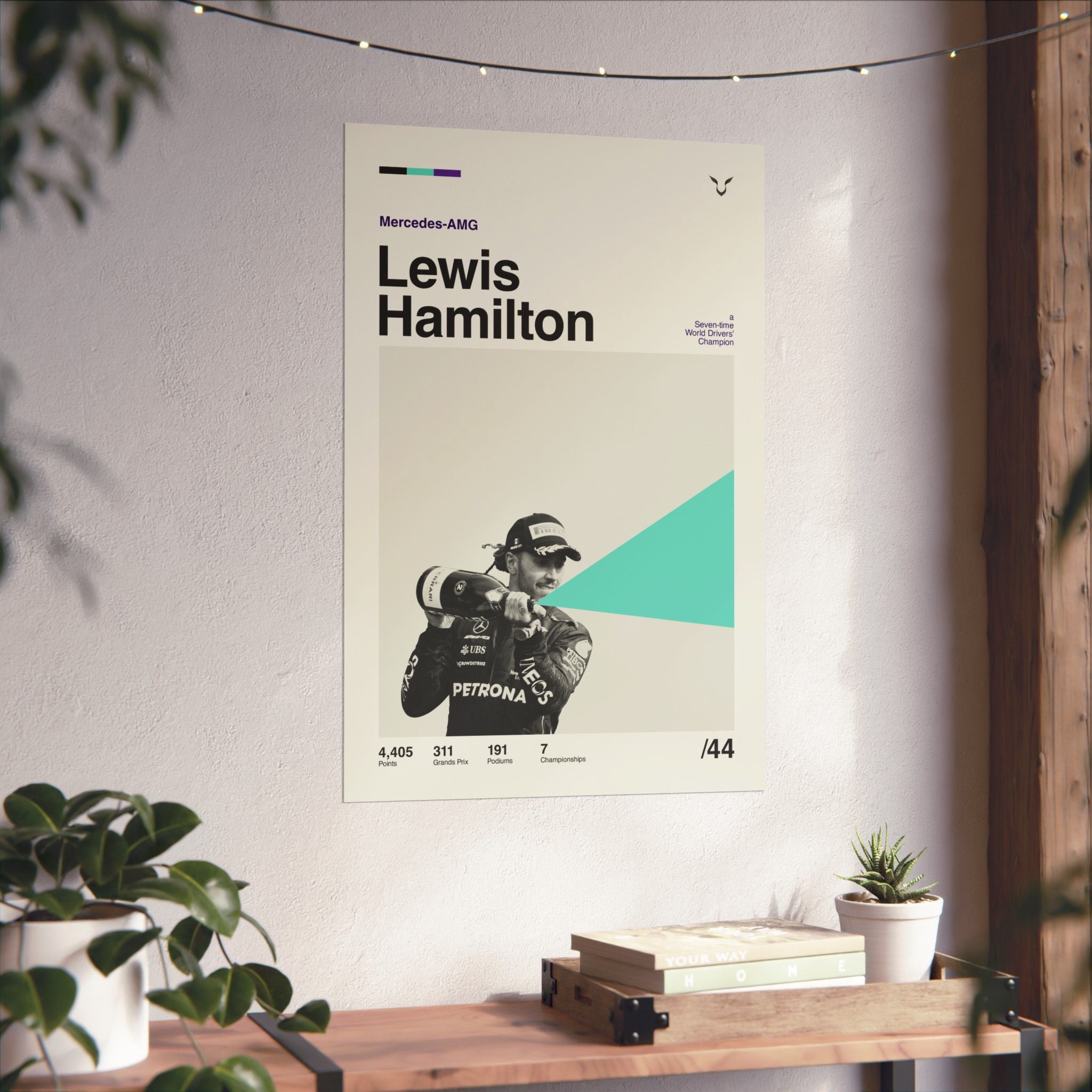 Lewis Hamilton Mid-century Poster