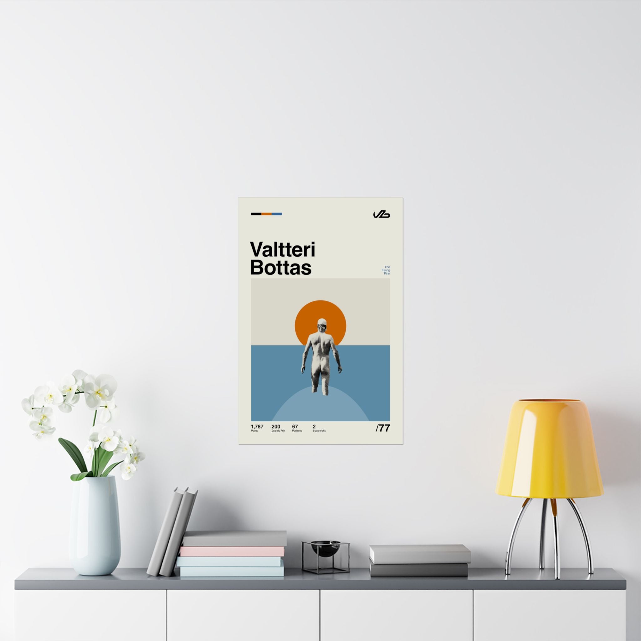 Valtteri Bottas Mid-century Poster