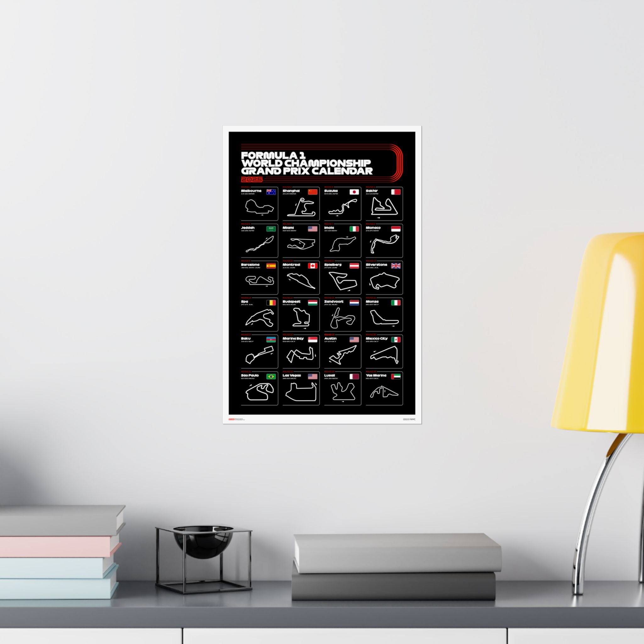 2025 Grand Prix Calendar Poster