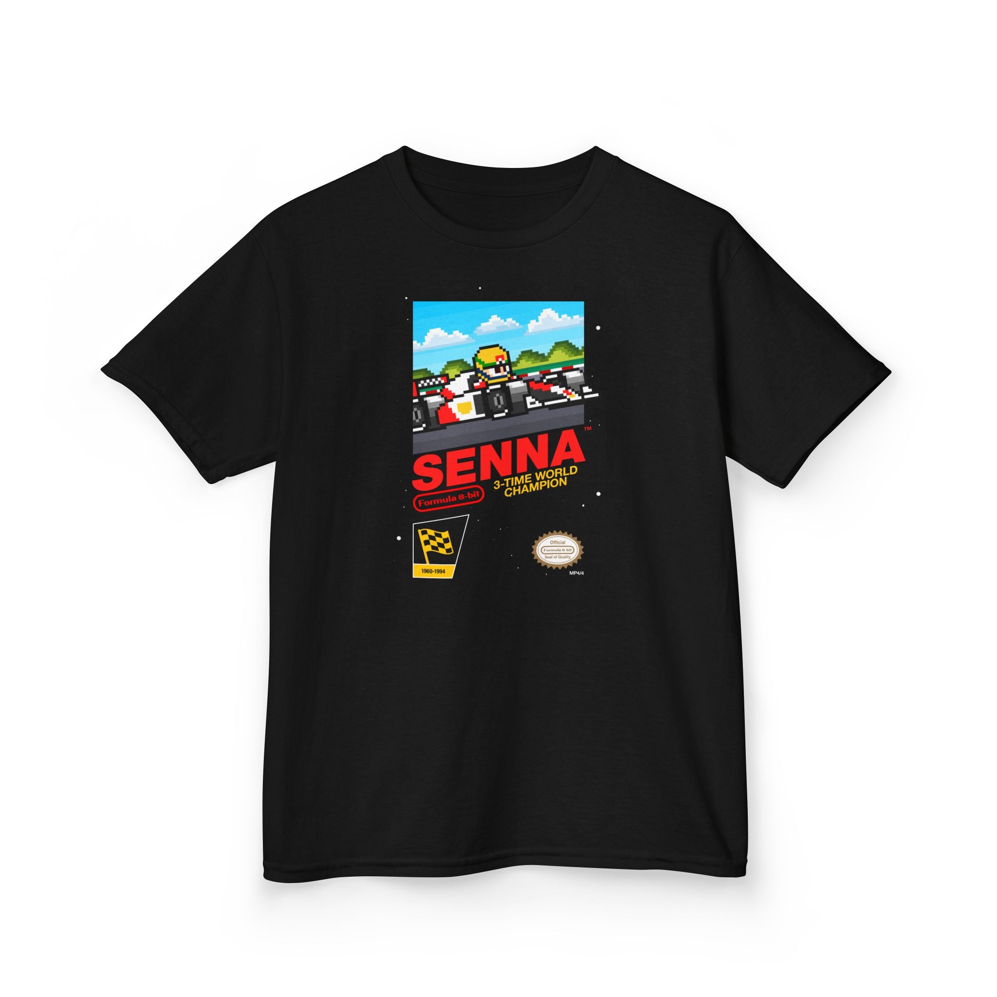 Senna 8-bit Game Kids Heavyweight 100% Cotton T-shirt