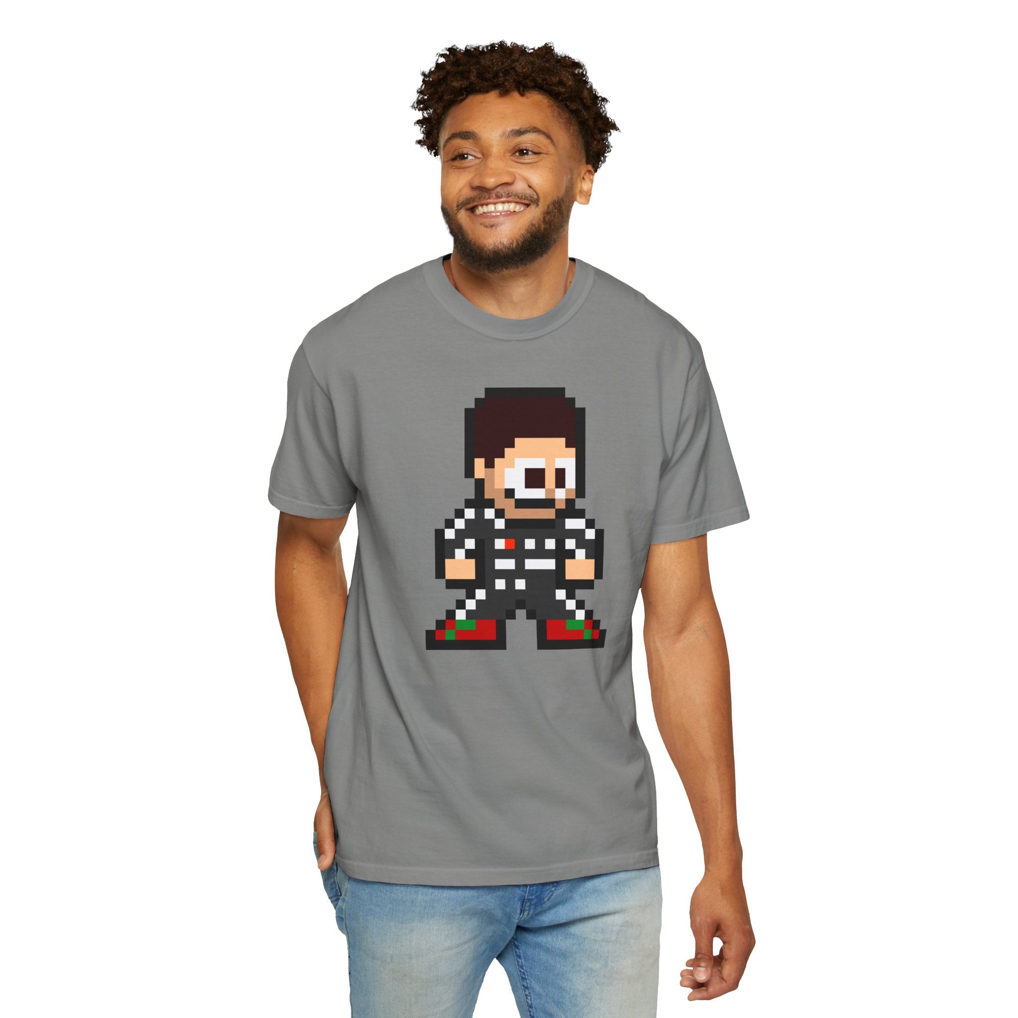 8-bit Sergio Perez Adult Heavyweight 100% Cotton T-shirt