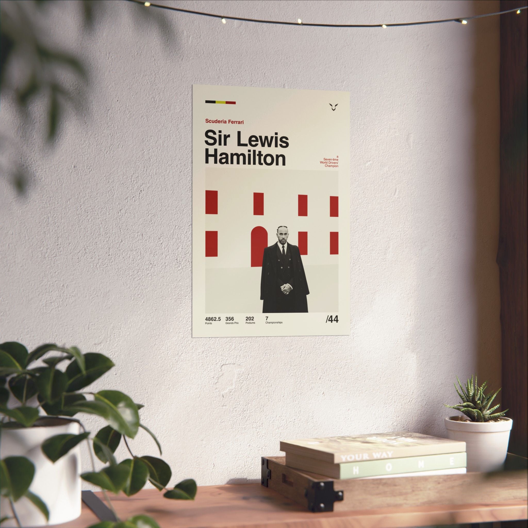 Sir Lewis Hamilton Mid-century Poster