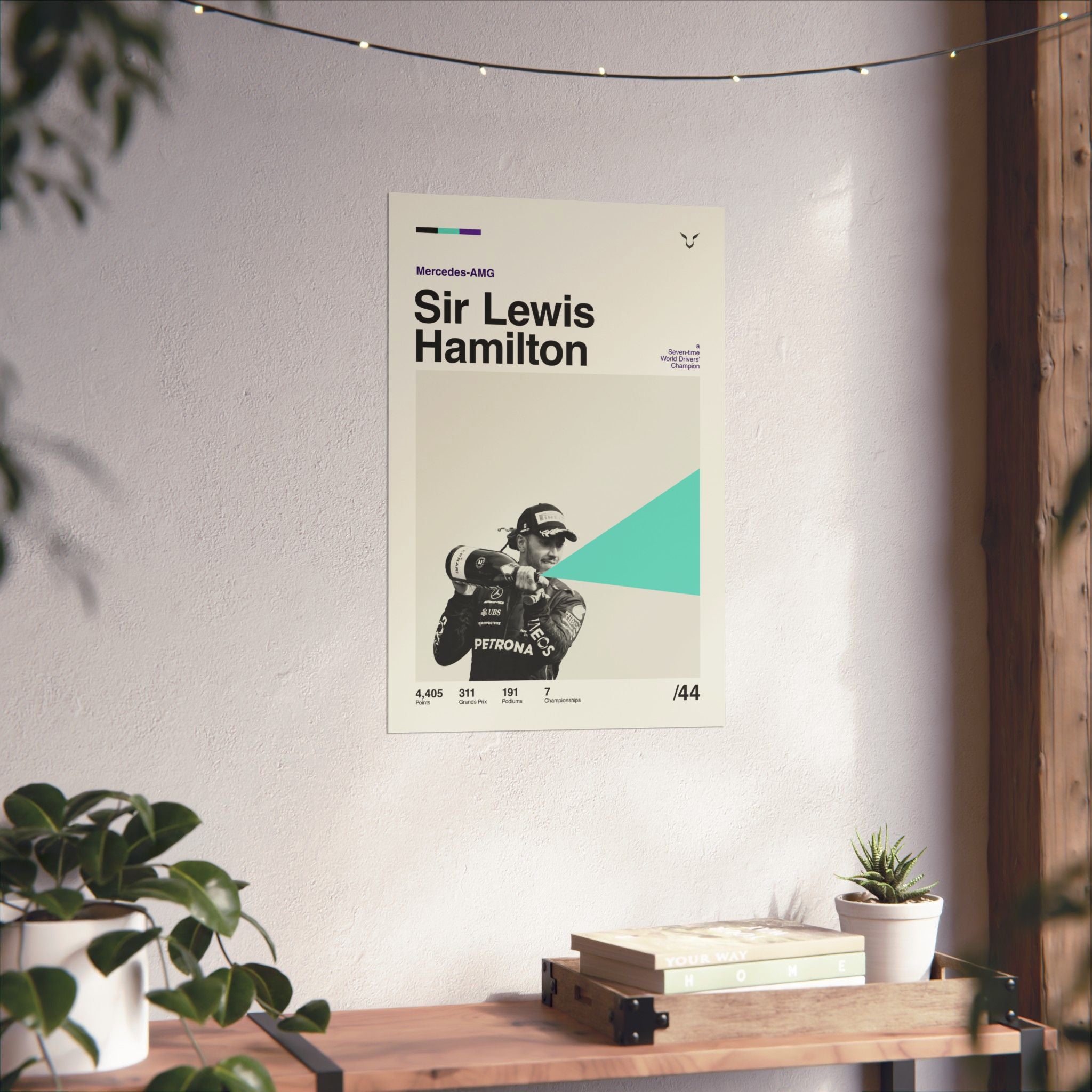 Sir Lewis Hamilton Mid-century Poster