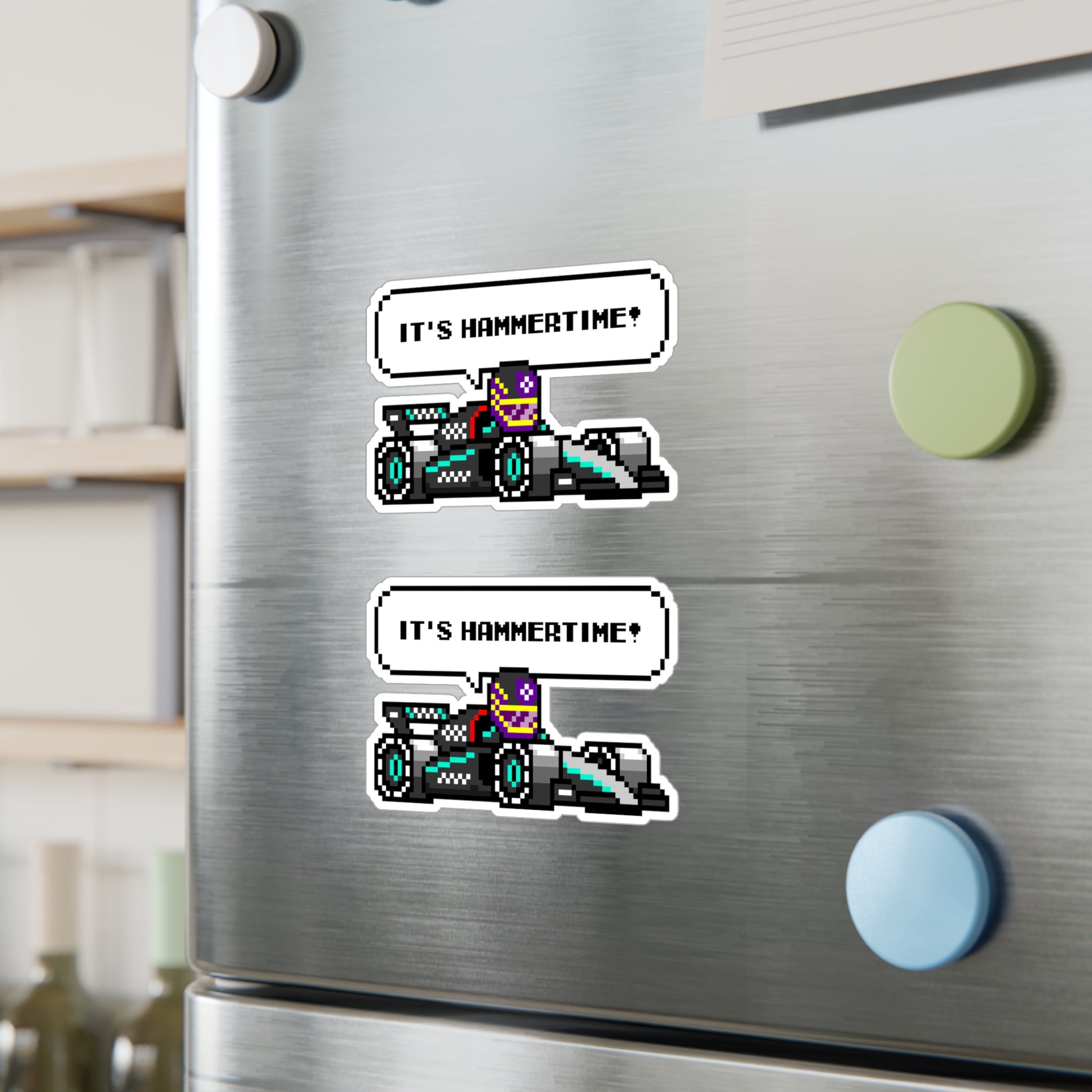 Hamilton "IT'S HAMMERTIME!" 8-bit Radio Vinyl Decal Sticker