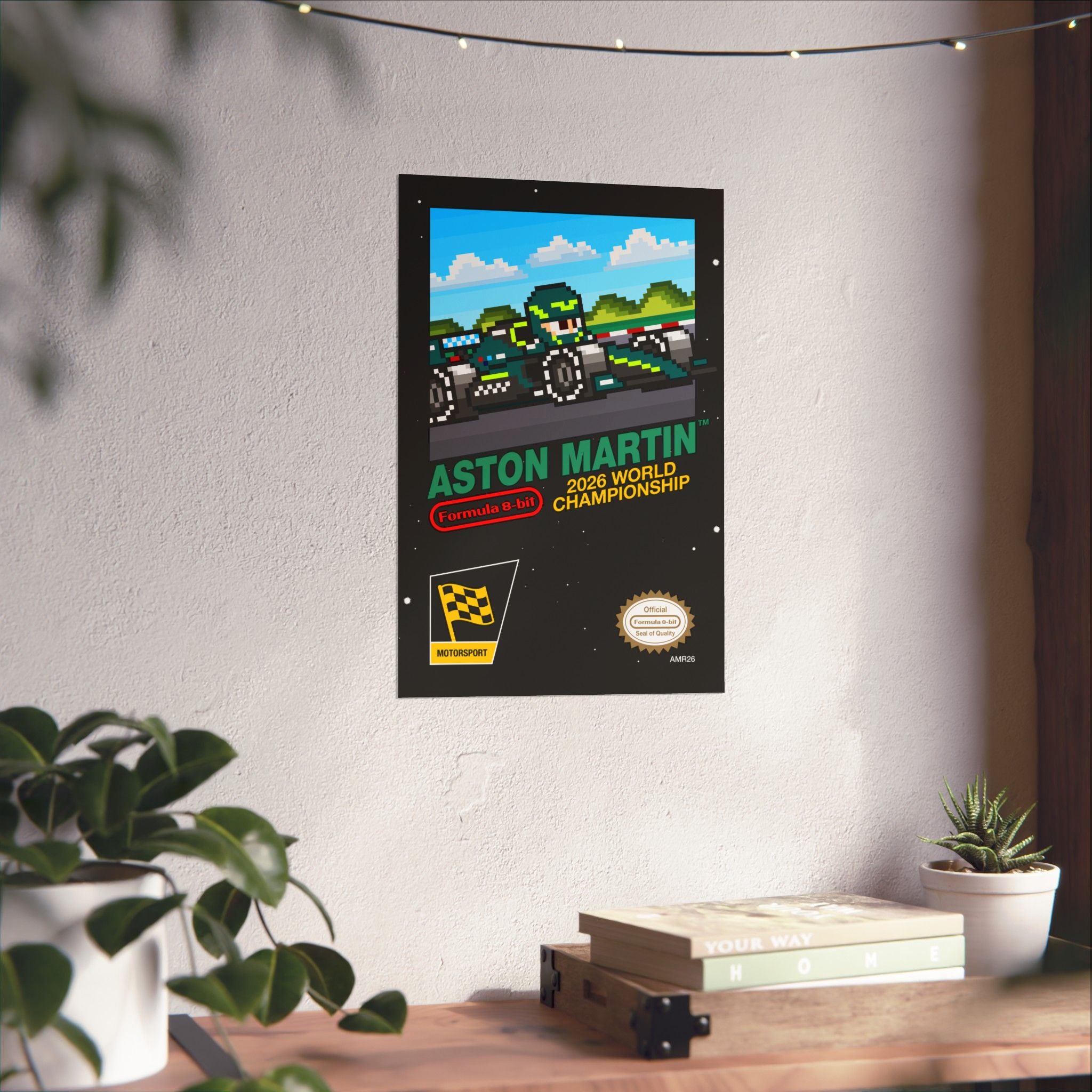 Aston Martin 8-bit Game Poster