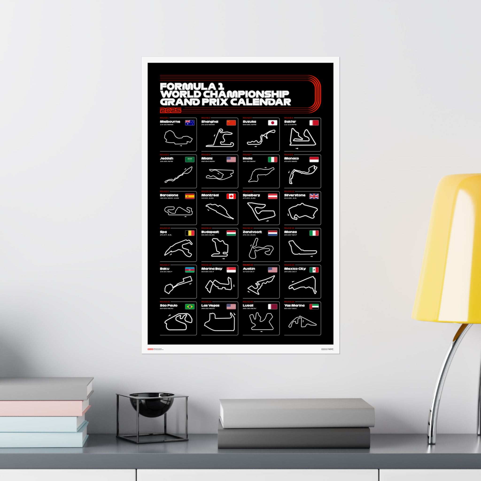 2025 Grand Prix Calendar Poster