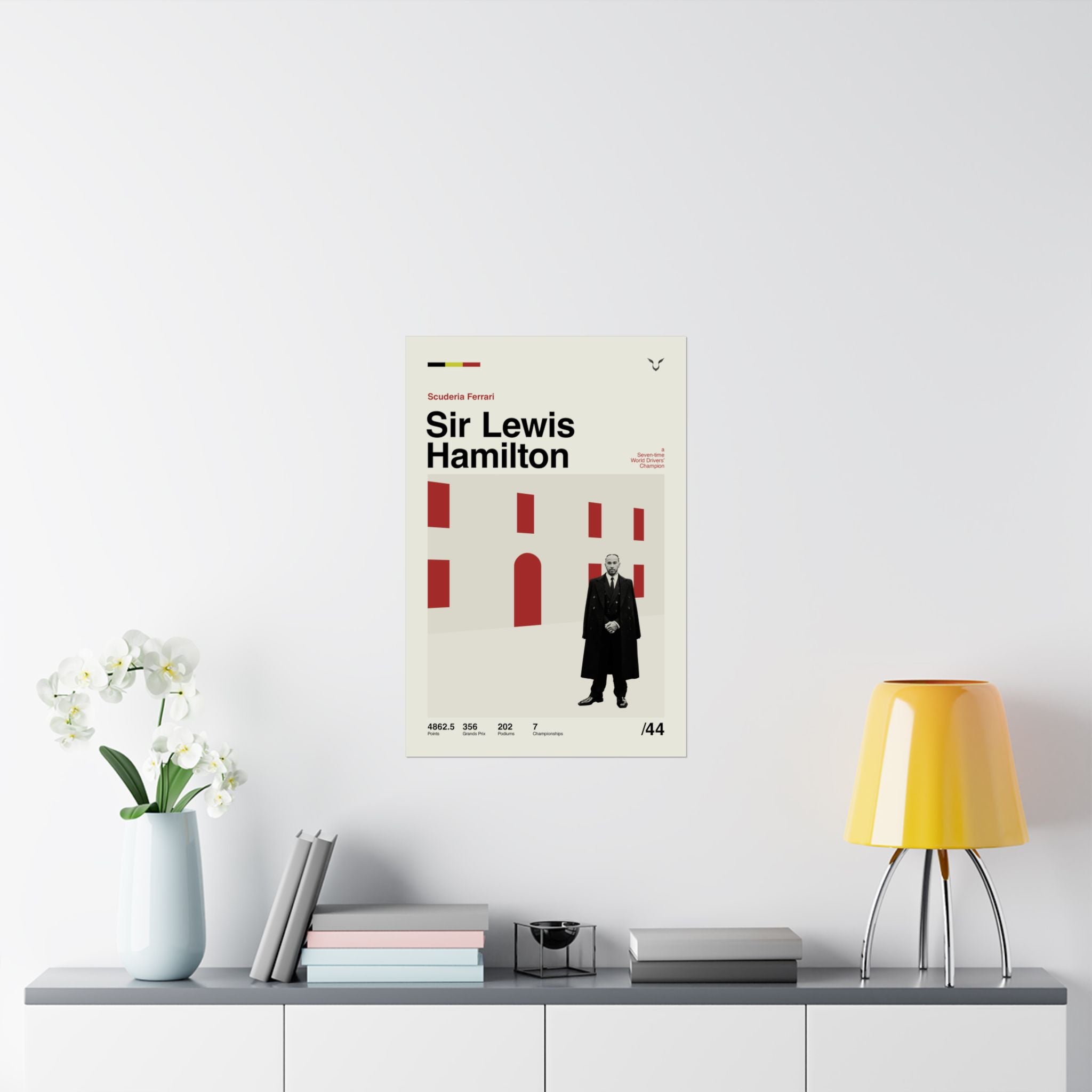Sir Lewis Hamilton Mid-century Poster