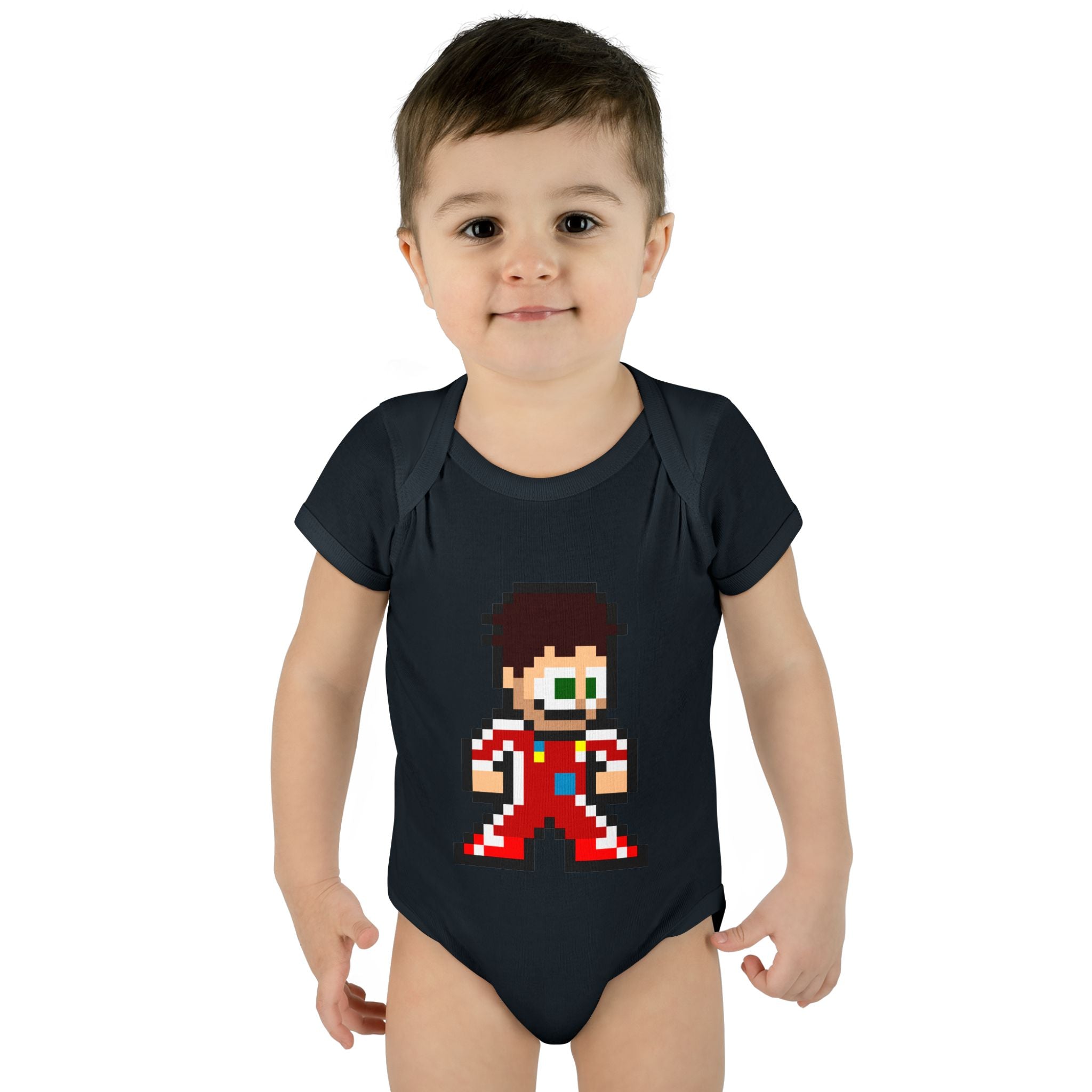 8-bit Charles Leclerc Baby Bodysuit