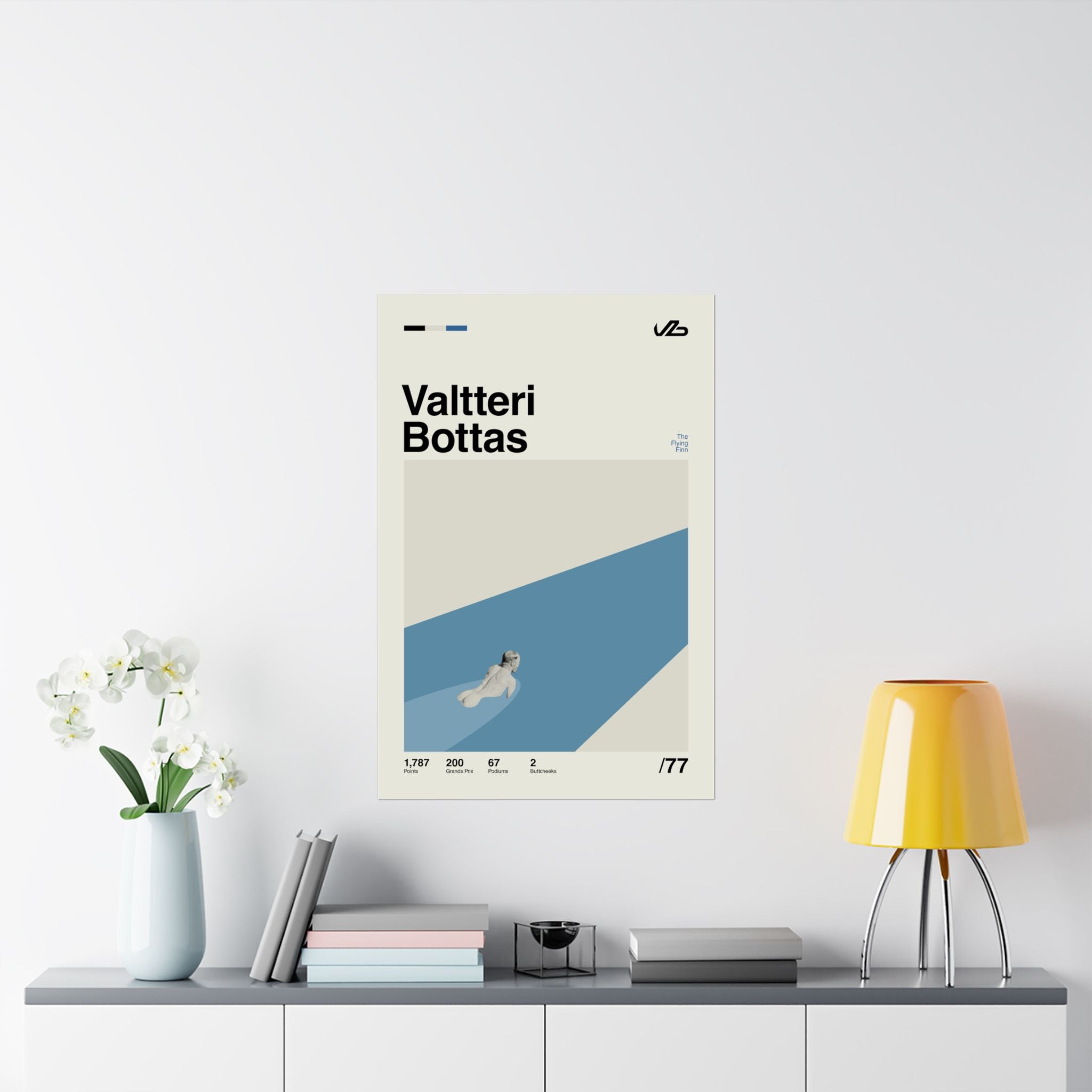 Valtteri Bottas Mid-century Poster