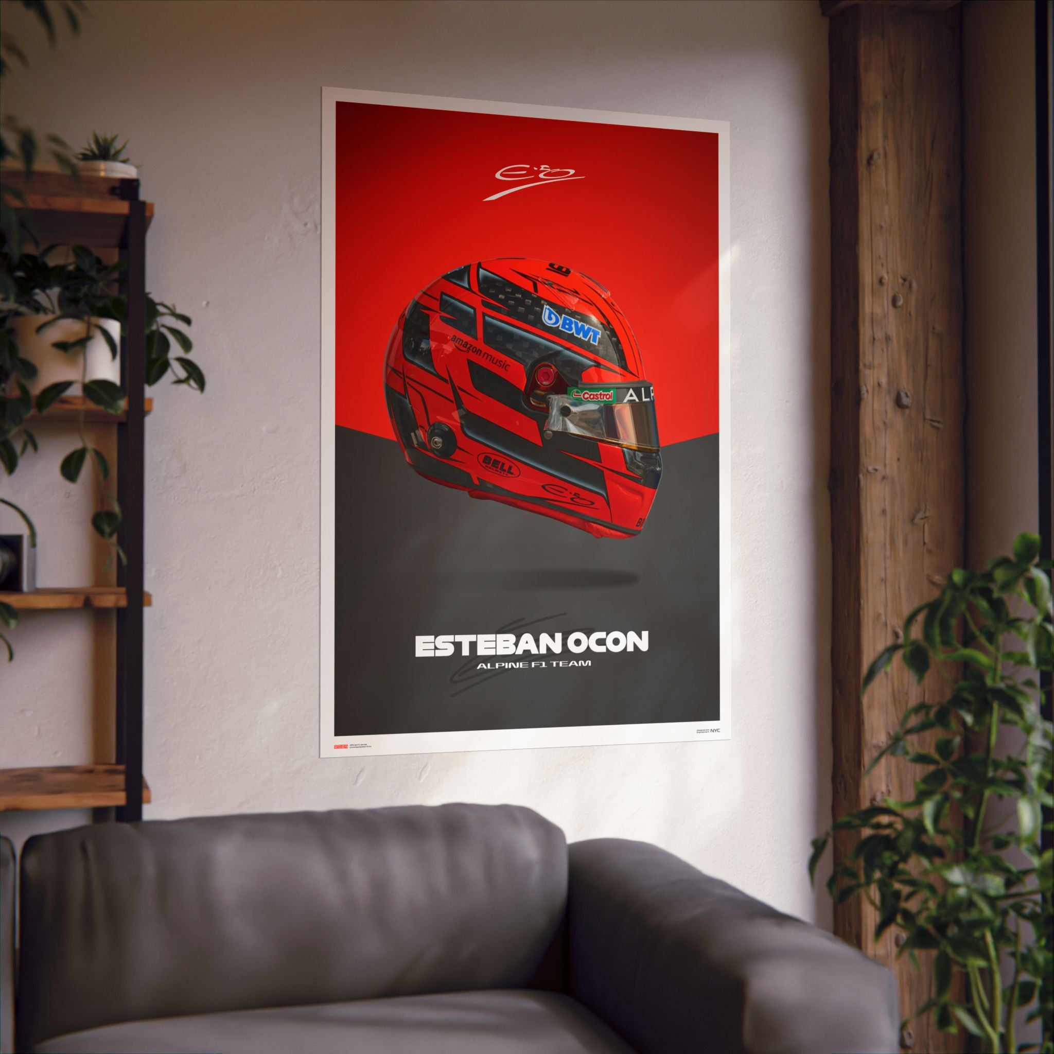 Esteban Ocon Signature Poster