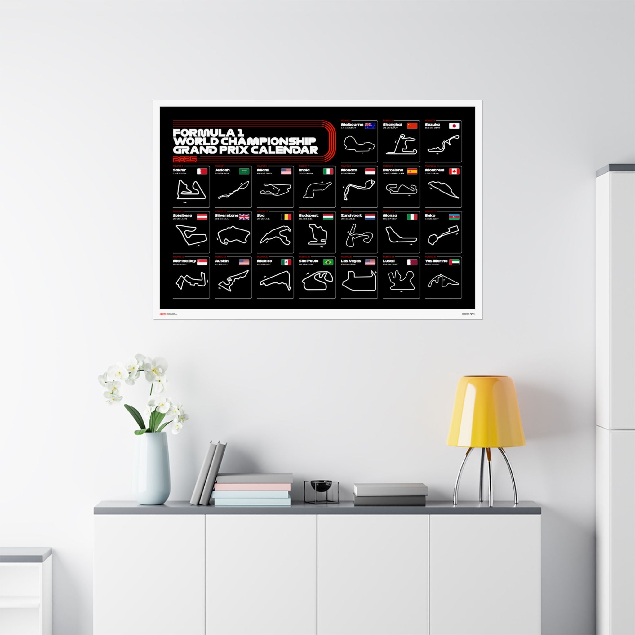 2025 Grand Prix Calendar Poster