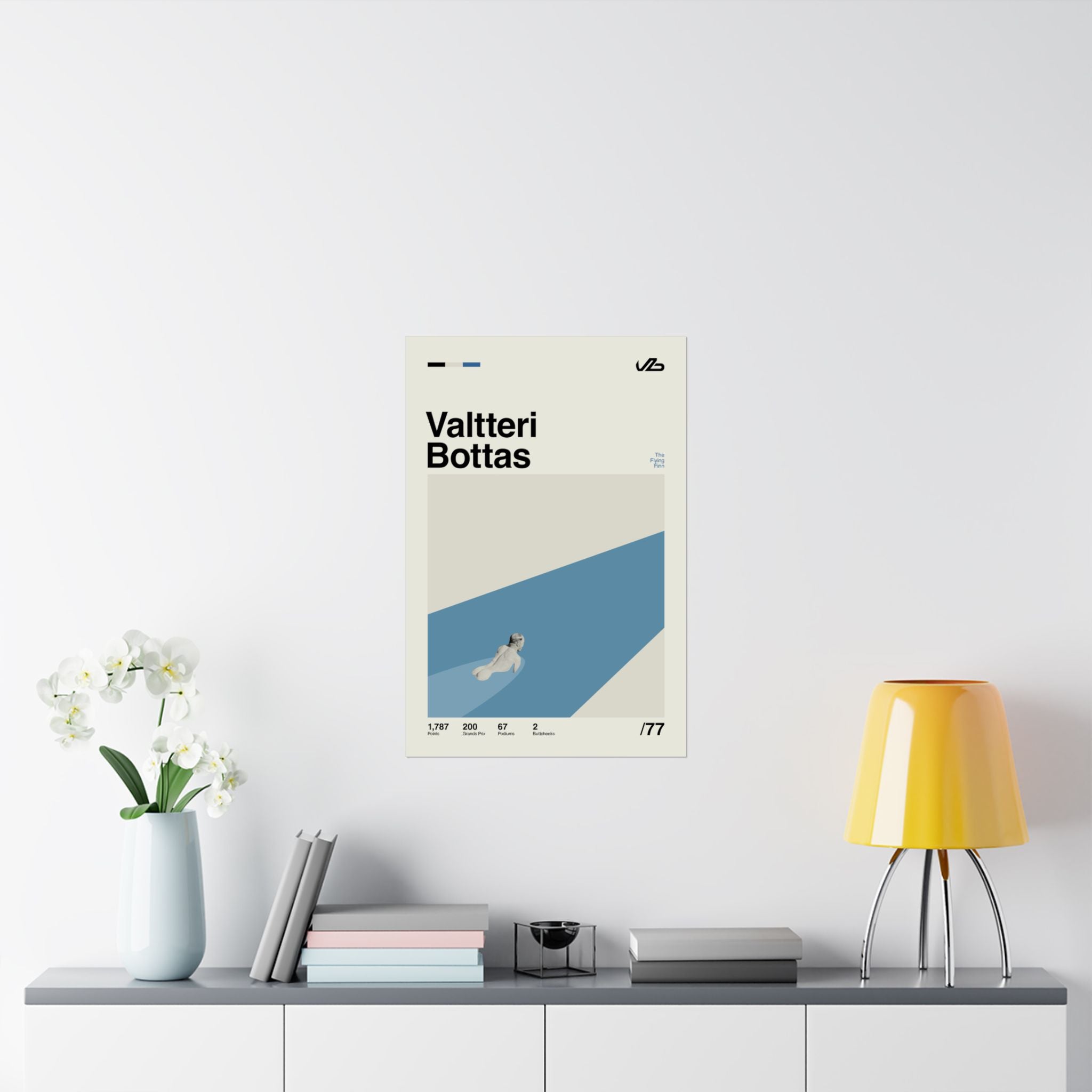 Valtteri Bottas Mid-century Poster