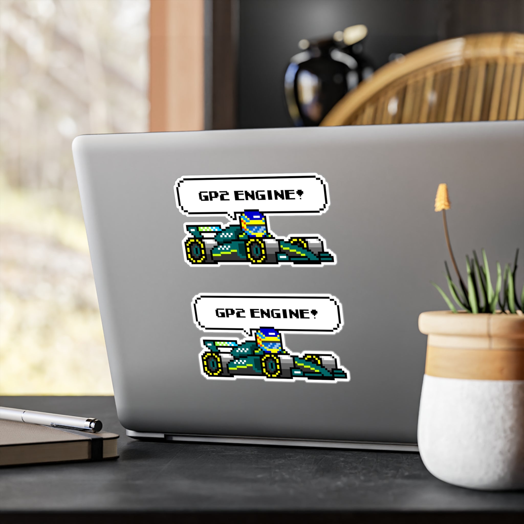 Alonso "GP2 ENGINE!" 8-bit Radio Vinyl Decal Sticker