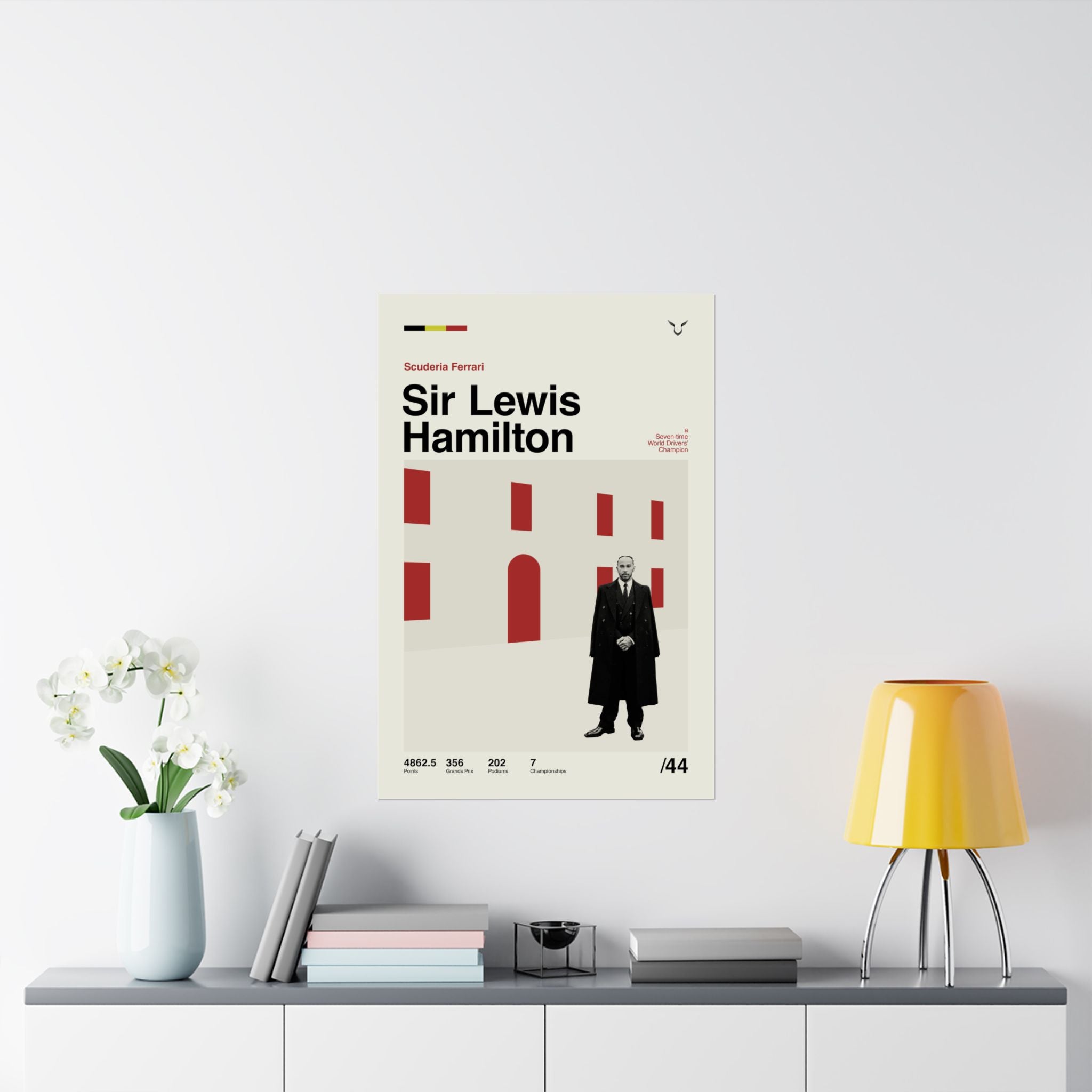 Sir Lewis Hamilton Mid-century Poster