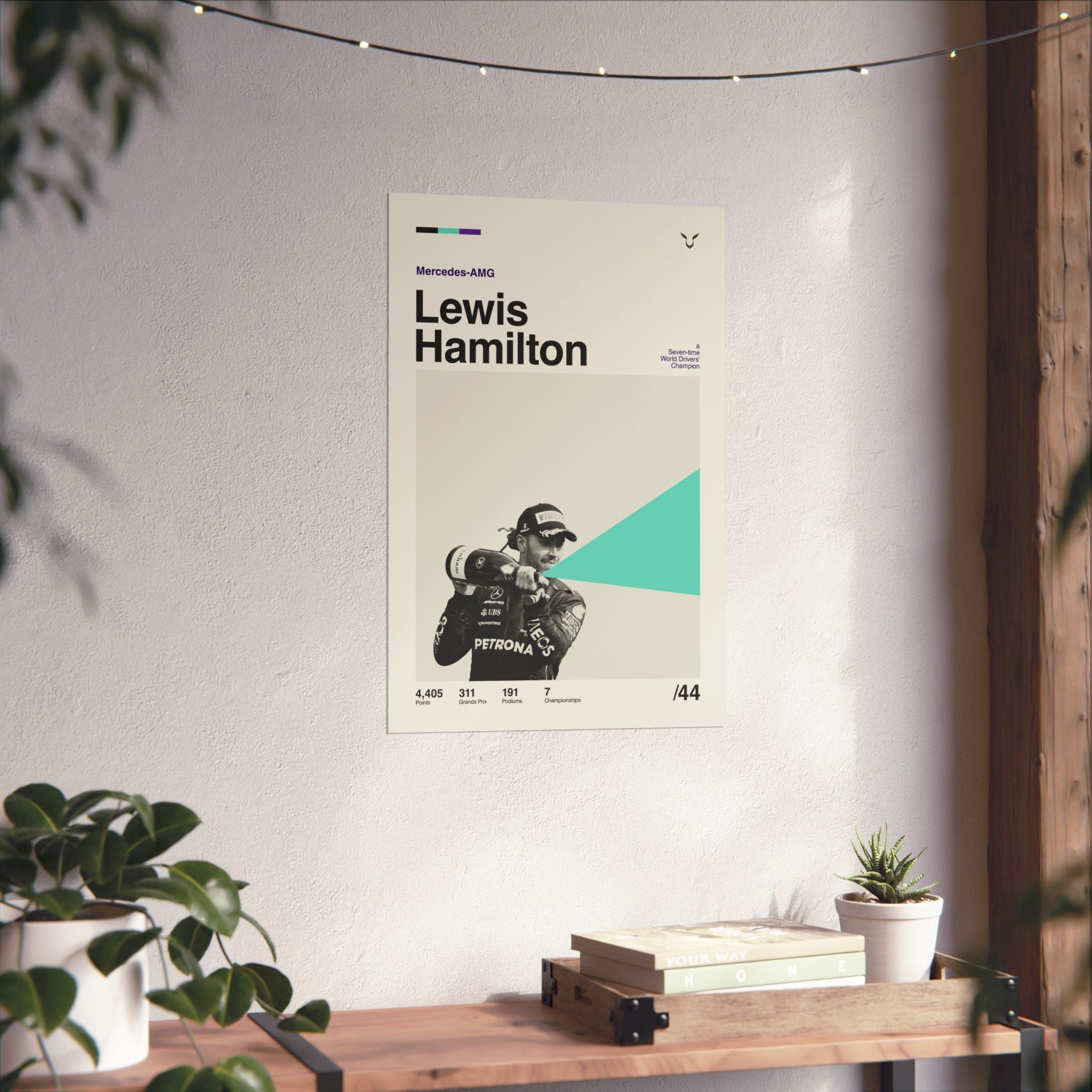 Lewis Hamilton Mid-century Poster