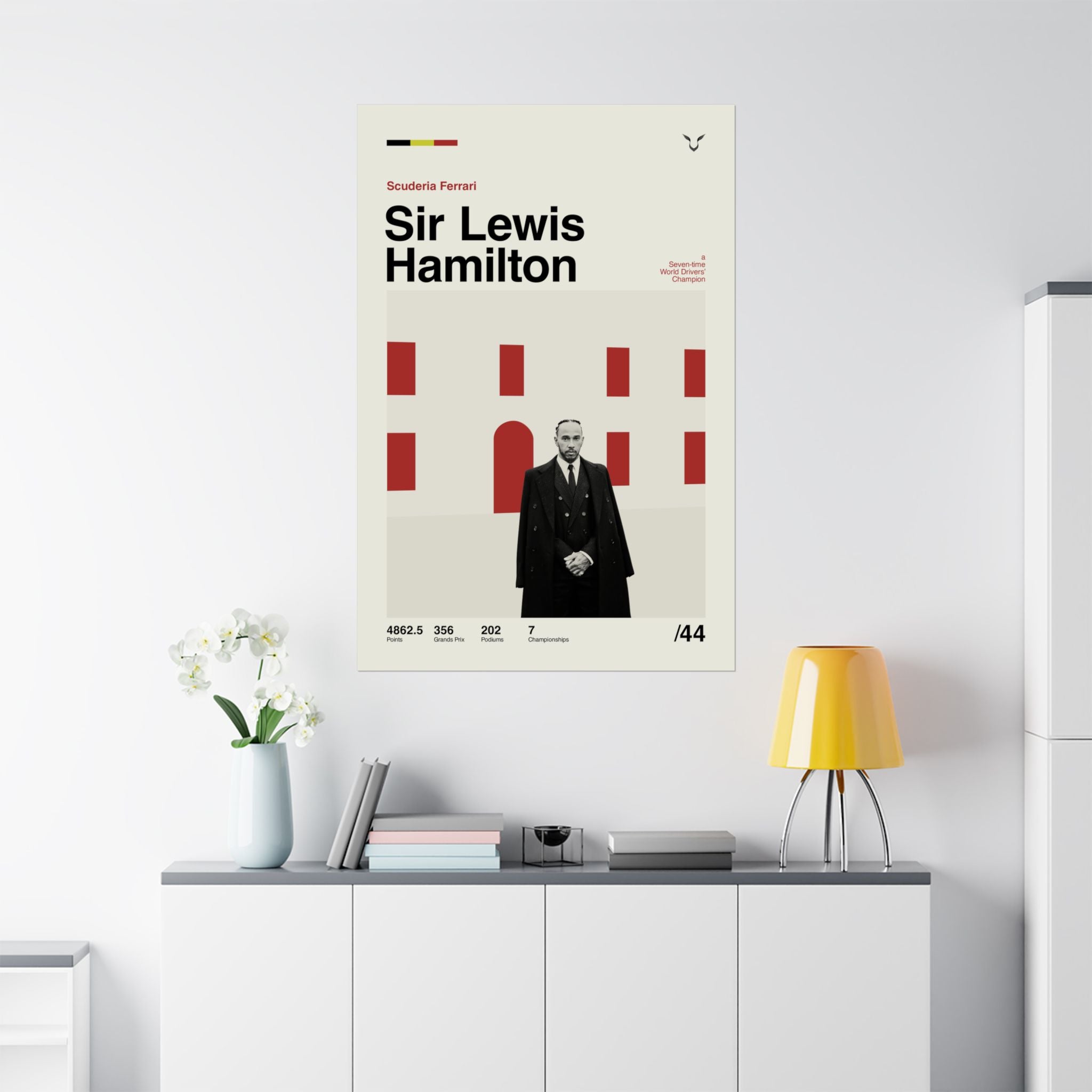 Sir Lewis Hamilton Mid-century Poster