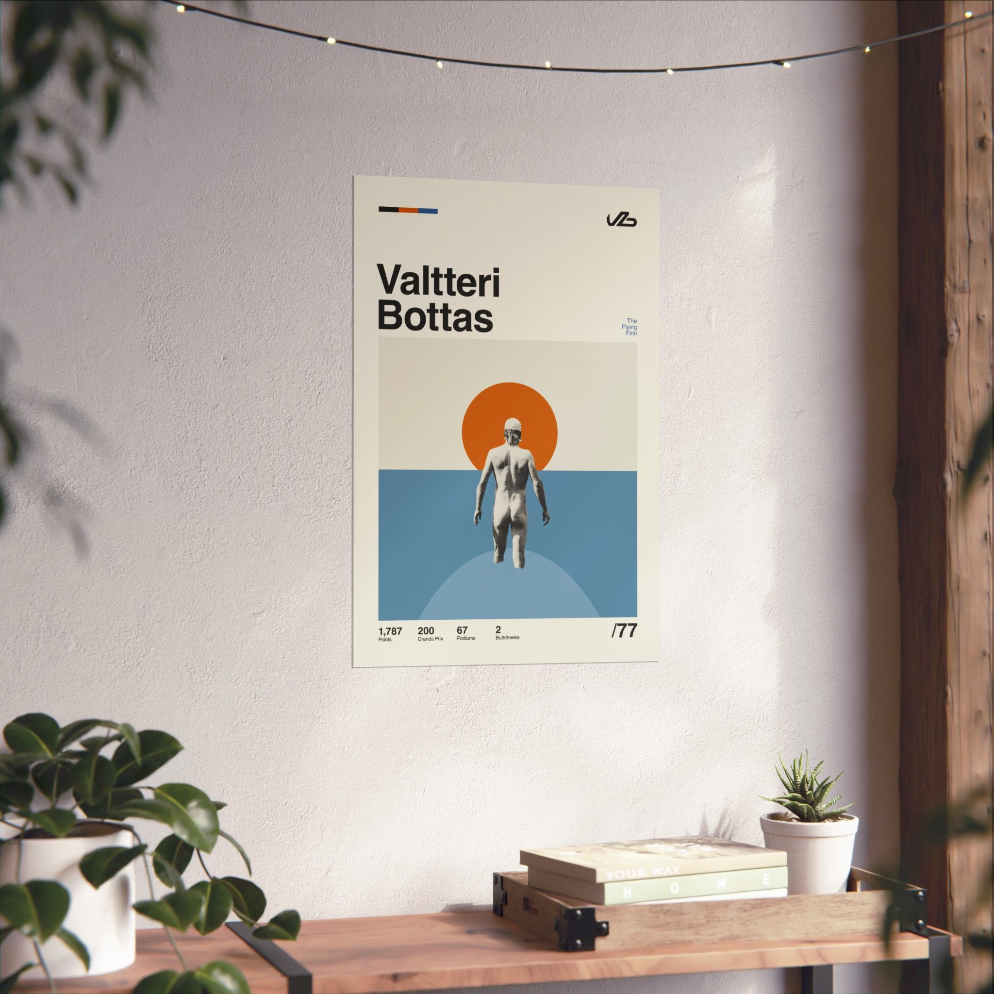 Valtteri Bottas Mid-century Poster