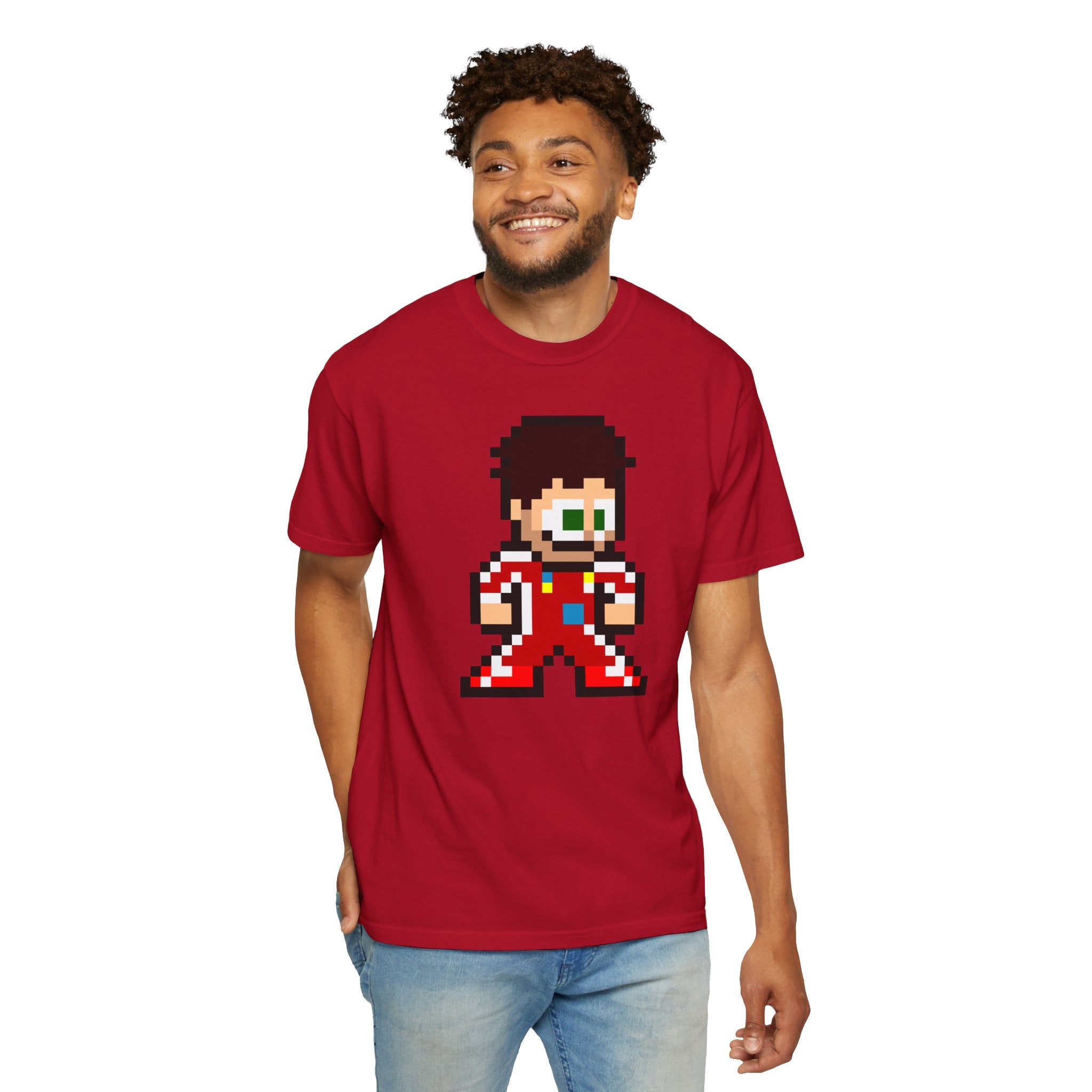 8-bit Charles Leclerc Adult Heavyweight 100% Cotton T-shirt