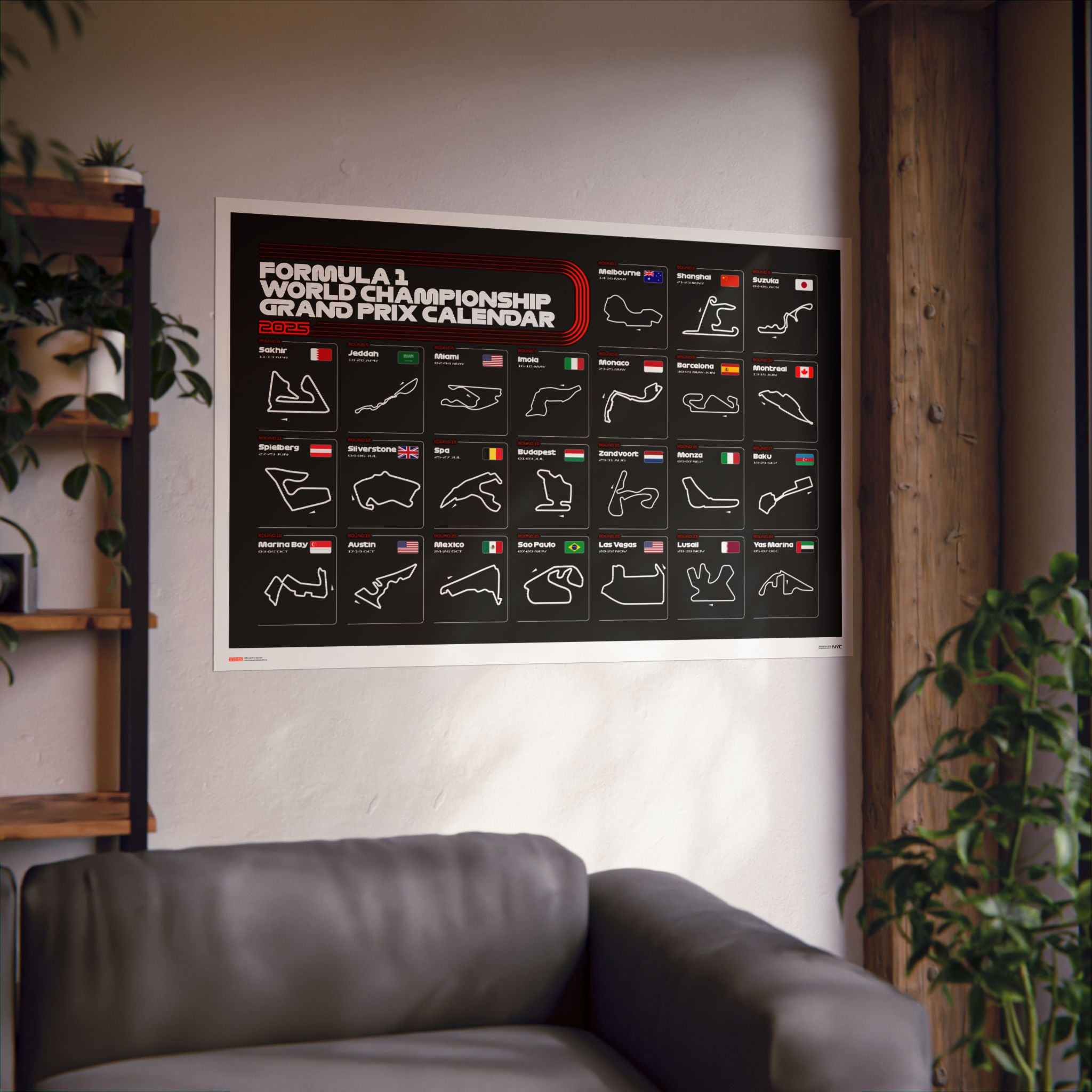 2025 Grand Prix Calendar Poster