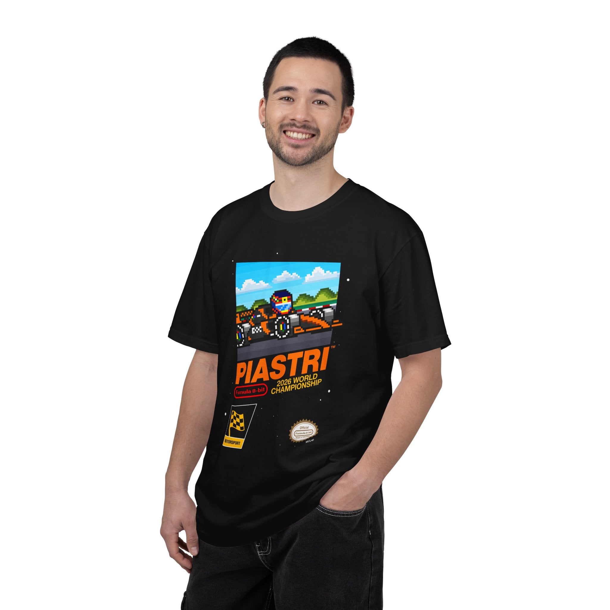 Piastri 8-bit Game Adult Heavyweight 100% Cotton T-shirt
