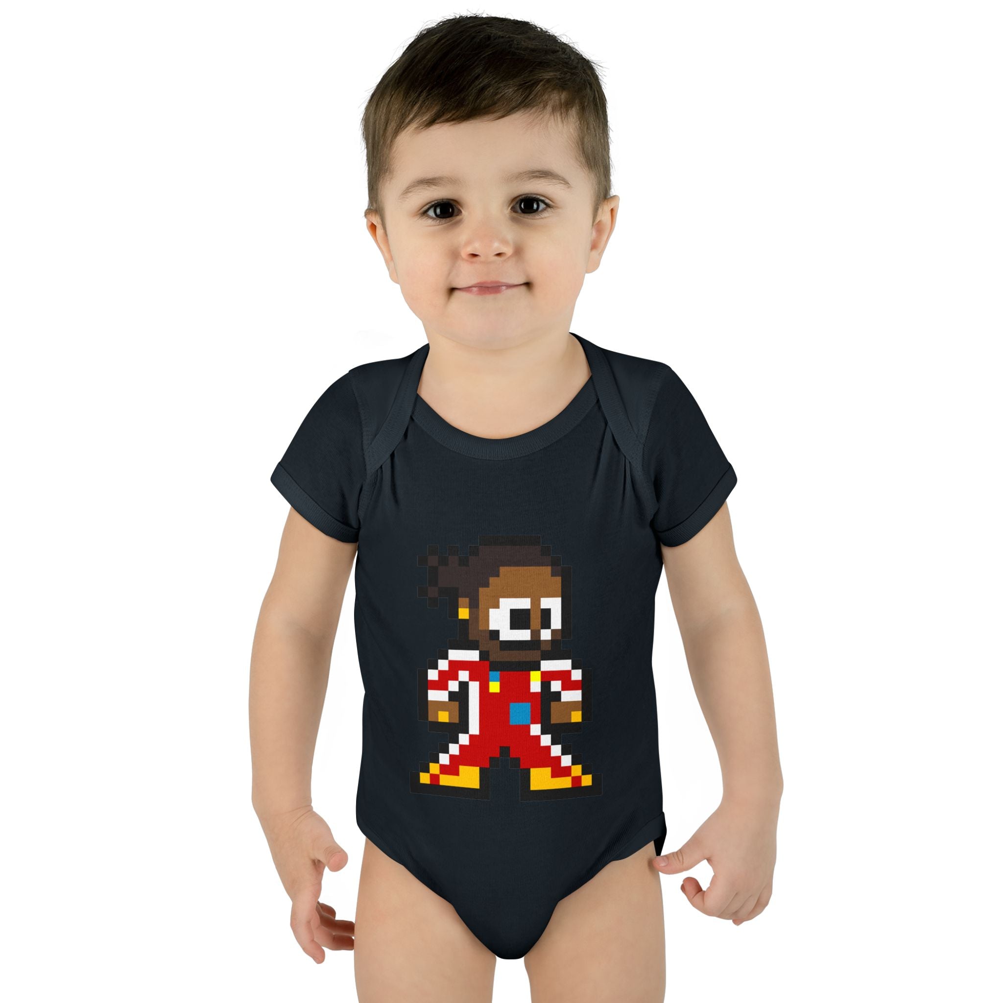 8-bit Lewis Hamilton Baby Bodysuit