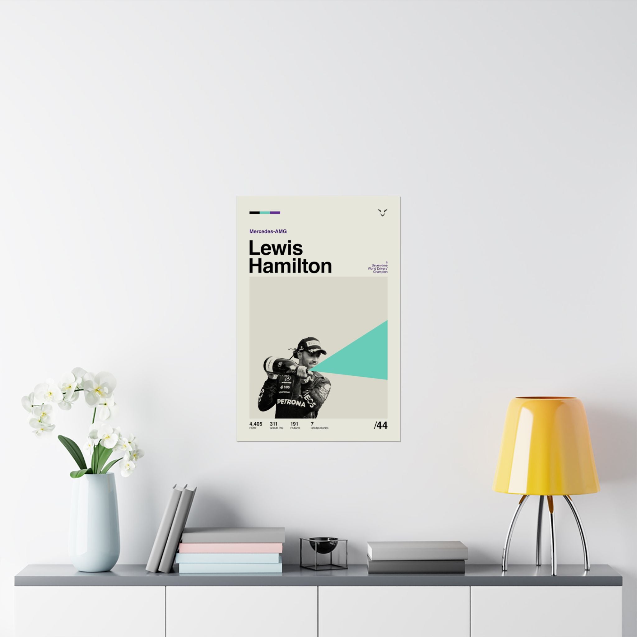 Lewis Hamilton Mid-century Poster
