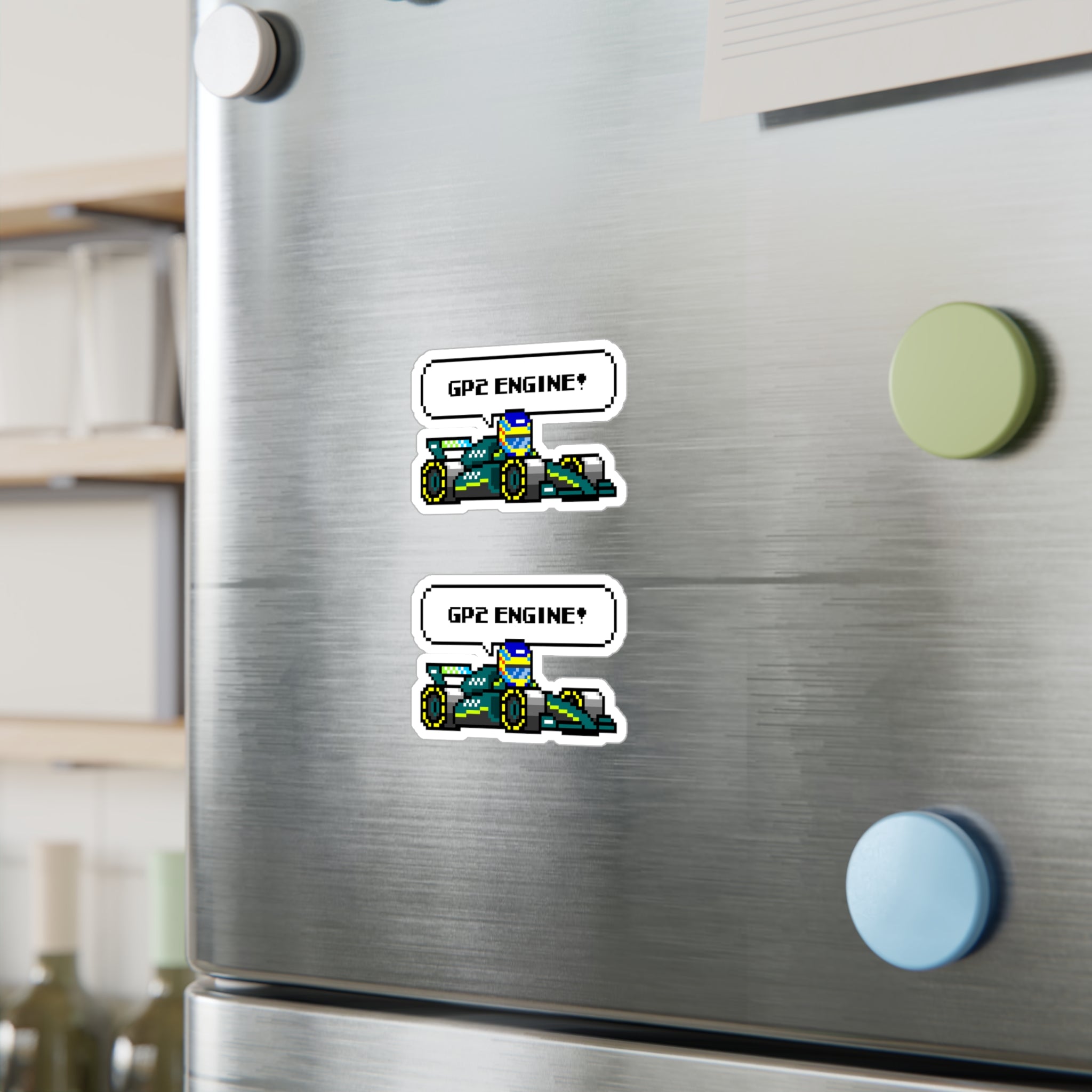 Alonso "GP2 ENGINE!" 8-bit Radio Vinyl Decal Sticker
