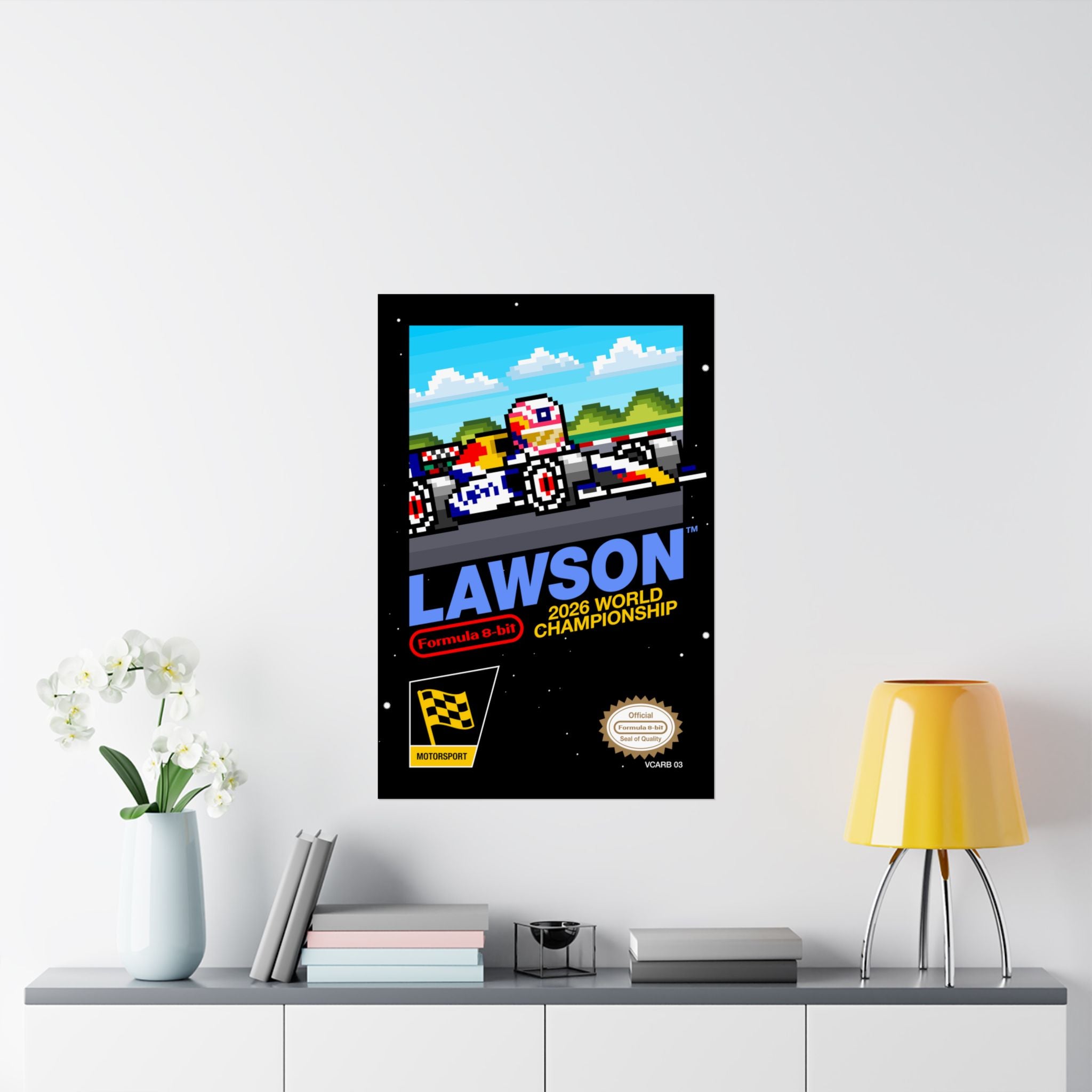Liam Lawson 8-bit Game Poster
