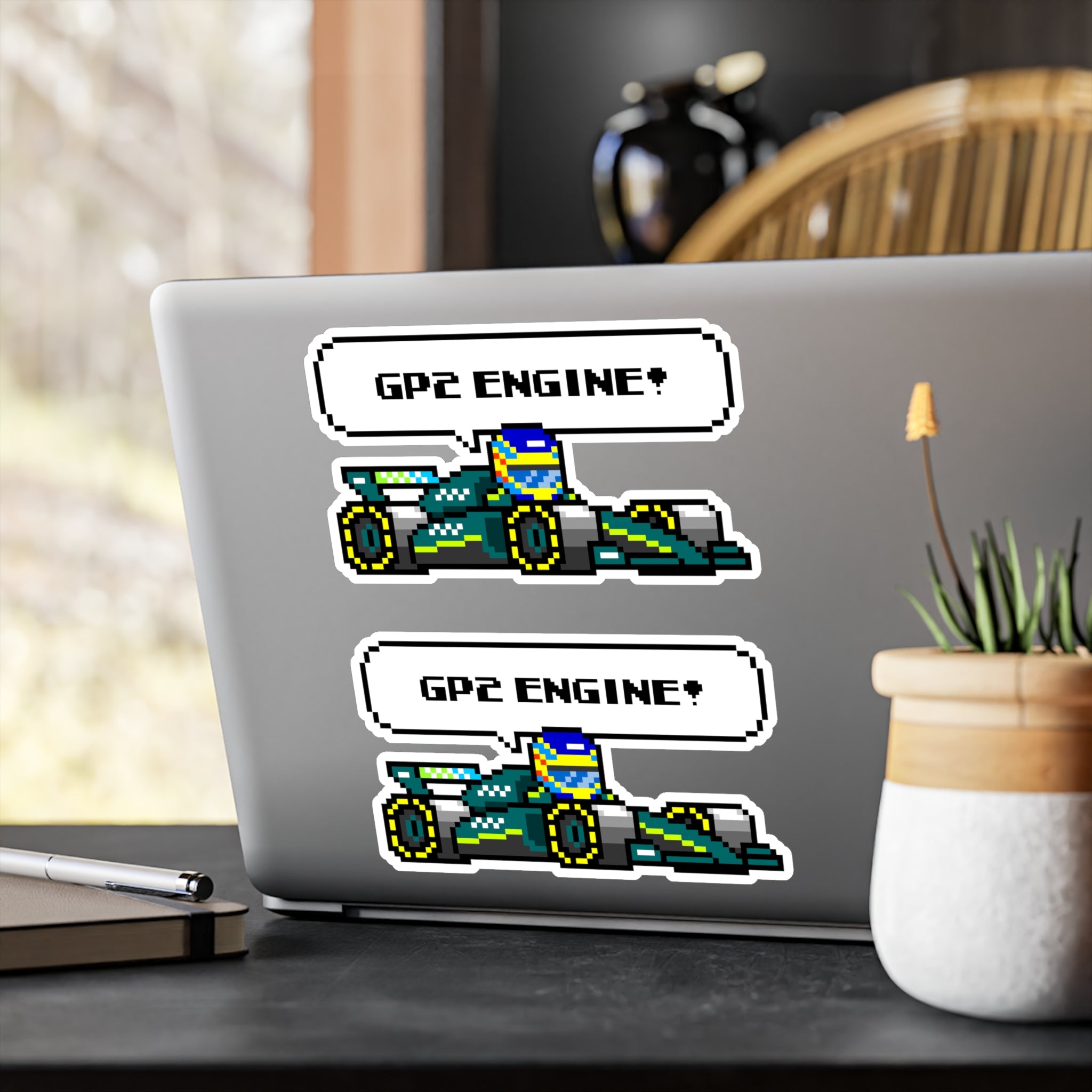 Alonso "GP2 ENGINE!" 8-bit Radio Vinyl Decal Sticker