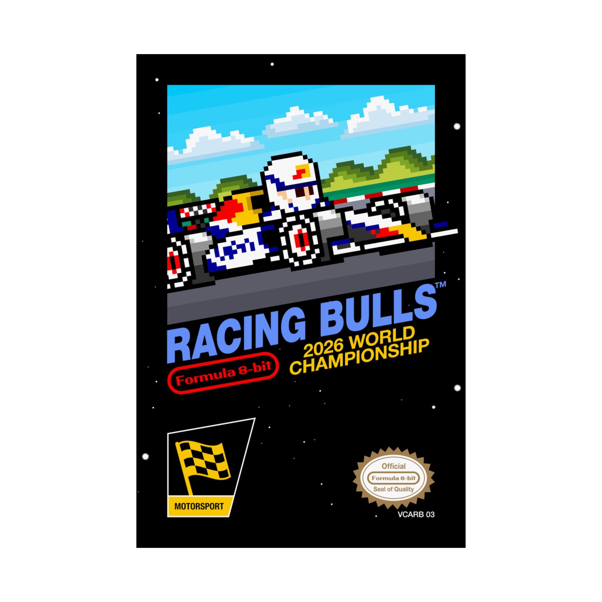 Racing Bulls 8-bit Game Poster