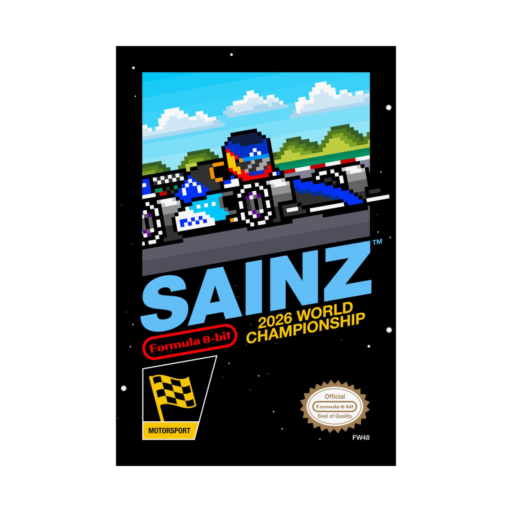 Sainz 8-bit Game Poster