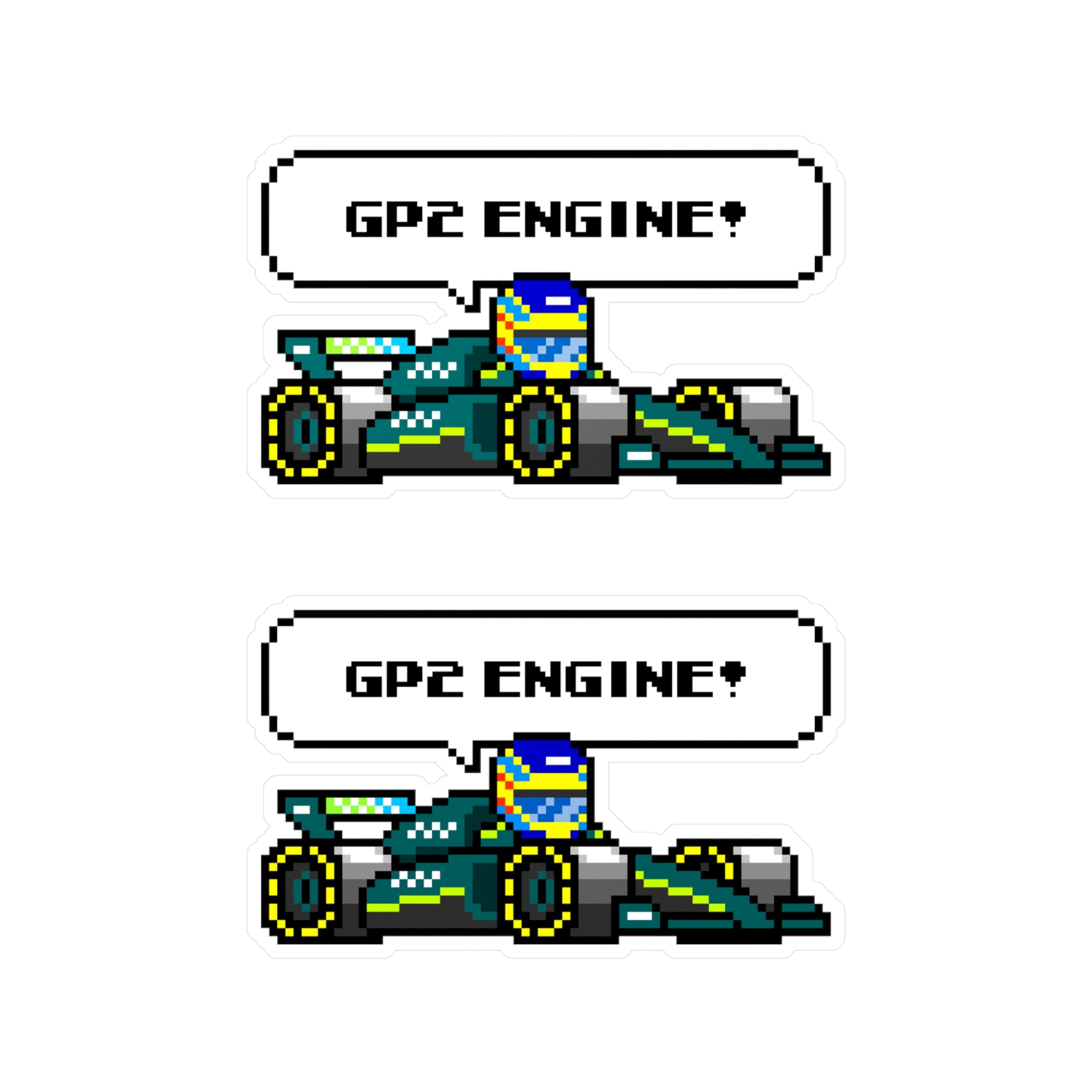 Alonso "GP2 ENGINE!" 8-bit Radio Vinyl Decal Sticker